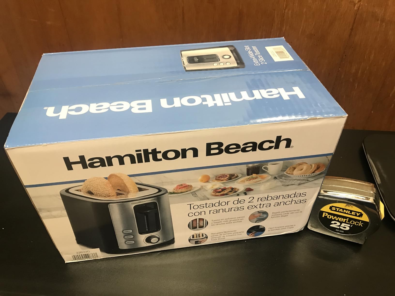 Hamilton Beach Extra-Wide Slot 2 Slice Toaster With Bagel & Defrost Buttons | Browning Control With 7 Shades | Auto Shutoff | Toast Boost | Slide-Out Crumb Tray | Black & Stainless Steel | 22633G customer photo 2