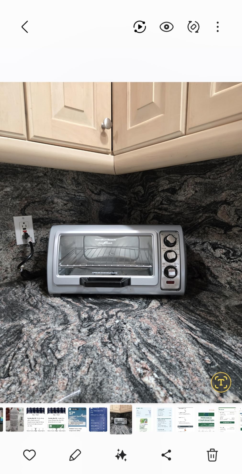 Hamilton Beach Easy Reach 6 Slice Countertop Toaster Oven | Roll-Top Door For Easy Access | Bake, Broil & Toast Functions | 150 to 450ºF Adjustable Temp | Auto Shutoff | Silver customer photo 1