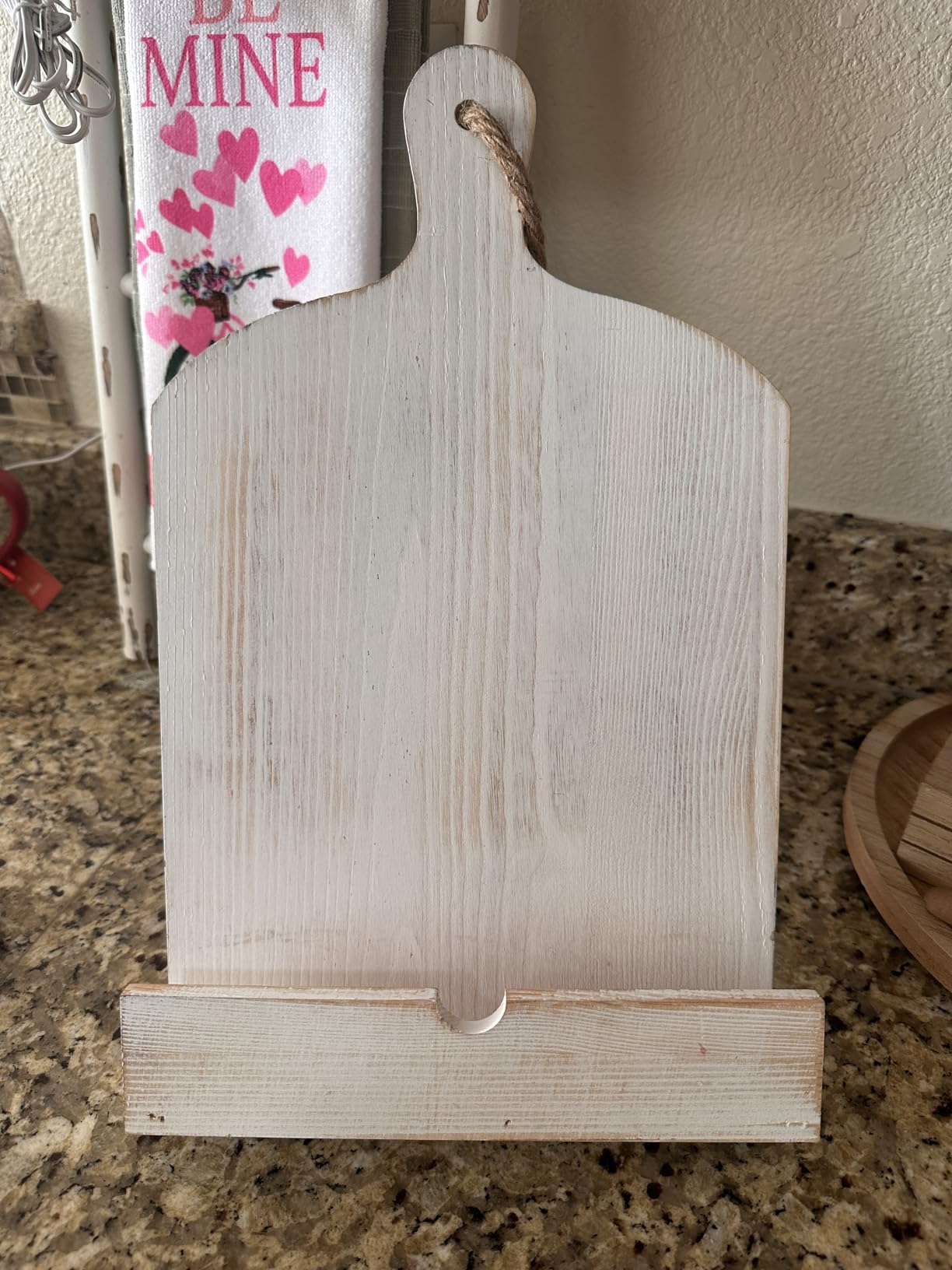 MyGift Cookbook Stand Recipe Book Holder Brown Wood Cutting Board Design customer photo 2