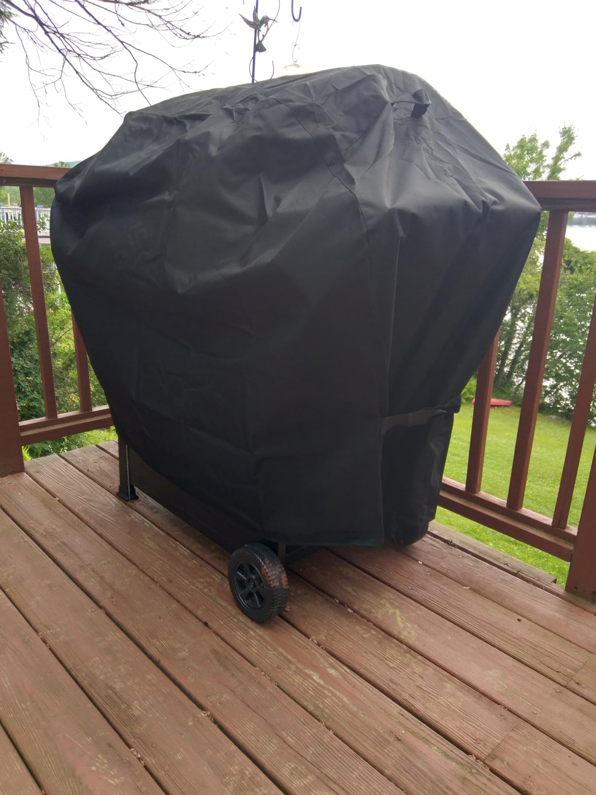 SunPatio 55 Inch Grill Cover for Outdoor Grill Heavy Duty Waterproof, Black | Compatible for Weber Charbroil Nexgrill Kenmore Grills and More, UV & Fade Resistant, All Weather Protection BBQ Grill Cover customer photo 1