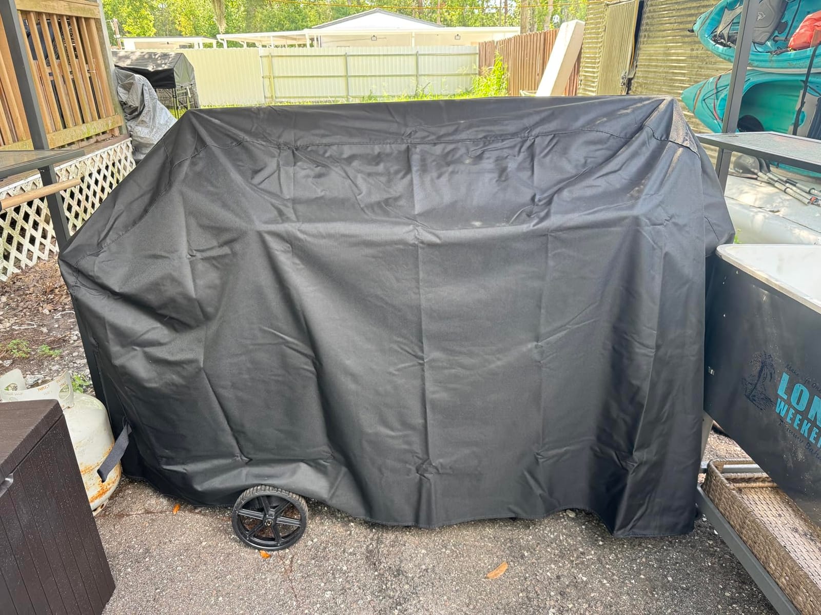SunPatio 55 Inch Grill Cover for Outdoor Grill Heavy Duty Waterproof, Black | Compatible for Weber Charbroil Nexgrill Kenmore Grills and More, UV & Fade Resistant, All Weather Protection BBQ Grill Cover customer photo 2
