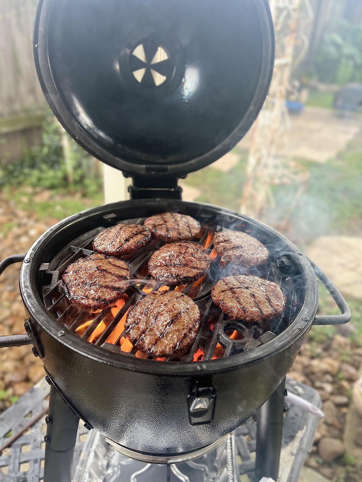 Char-Griller AKORN Jr. Portable Kamado Charcoal Grill and Smoker with Cast Iron Grates and Locking Lid with 155 Cooking Square Inches in Black customer photo 2