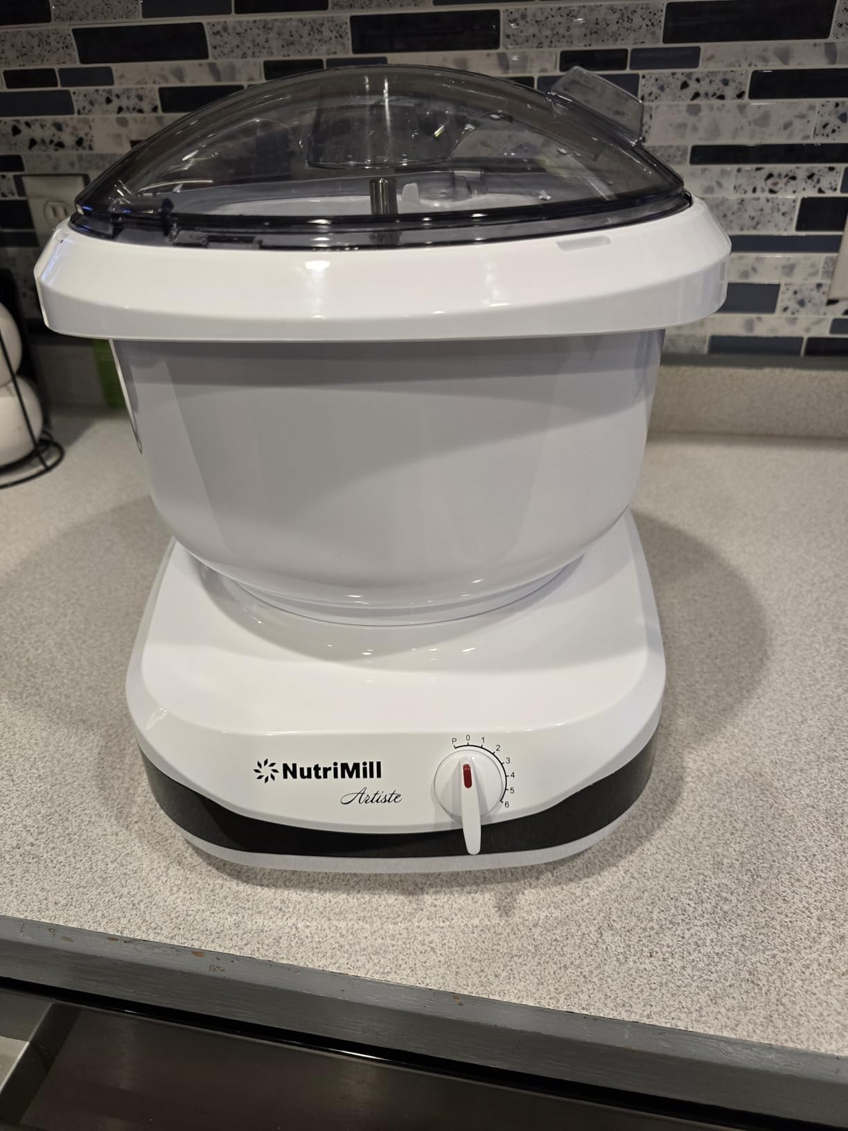 NutriMill Artiste Kitchen Electric Stand Mixer 500 Watt 6.5 Quart Bowl with Dough Hook & Wire Whips (Black Trim) customer photo 2