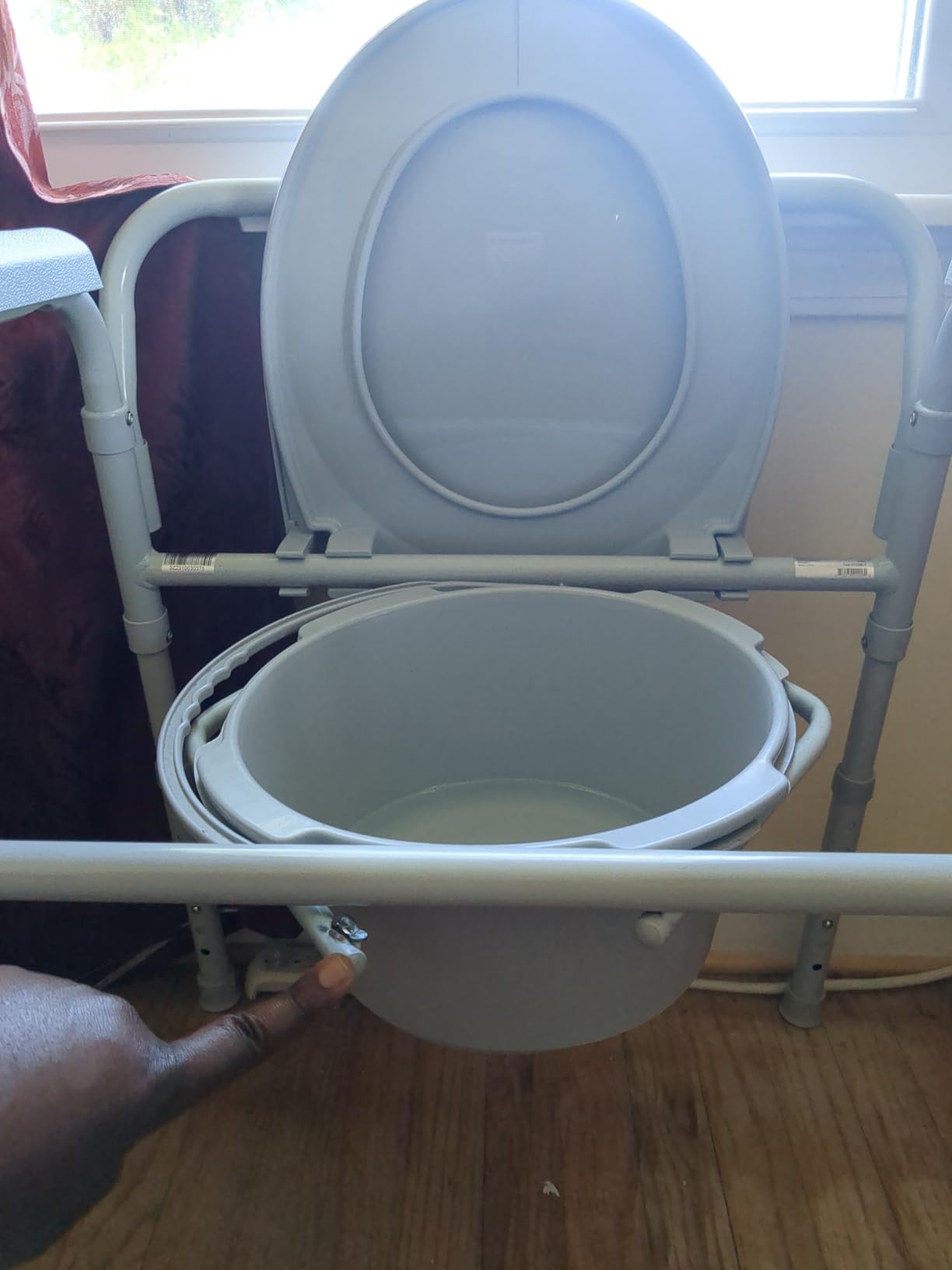 McKesson Folding Commode Chair with 7.5 qt Bucket, 13 1/2 in, 1 ct customer photo 2