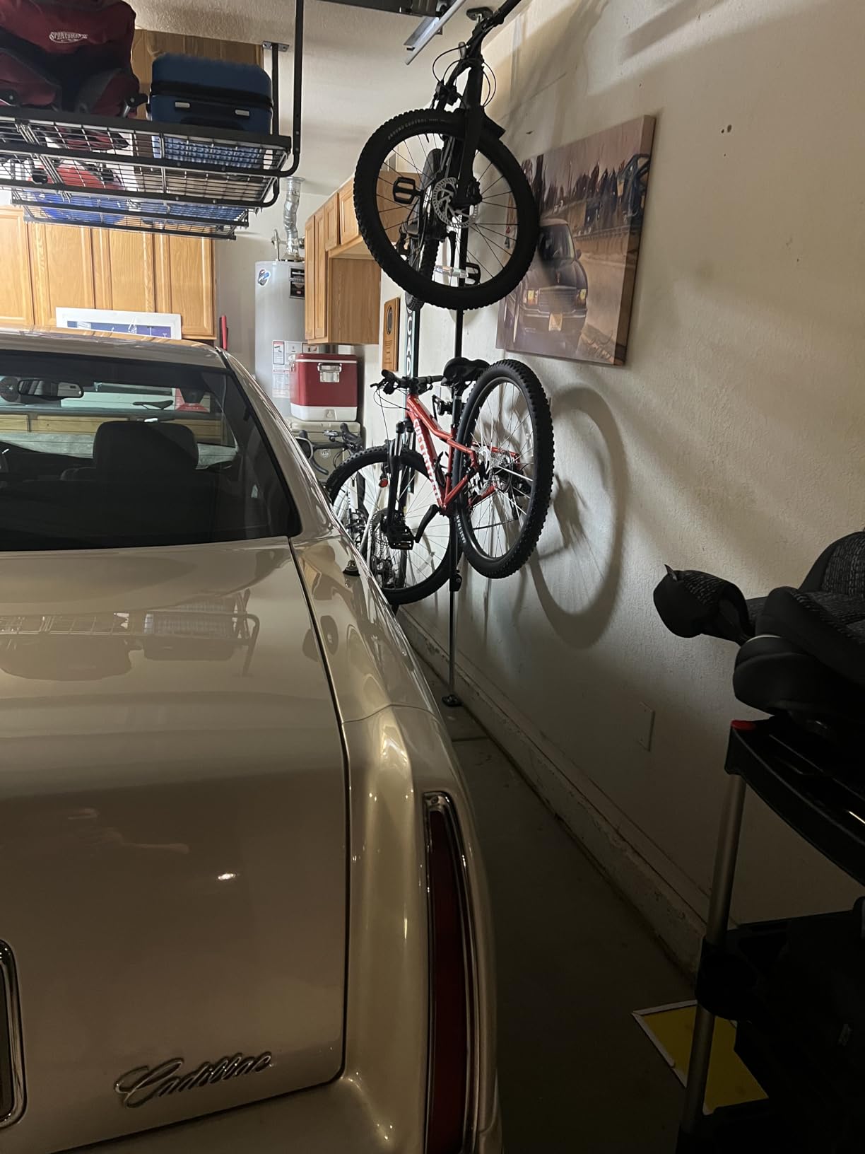SPAREHAND Q-RAK II - Dual Bike Storage System - CP - Bike Rack Garage Storage - Indoor Bike Storage for 2 Bikes (Black) customer photo 1