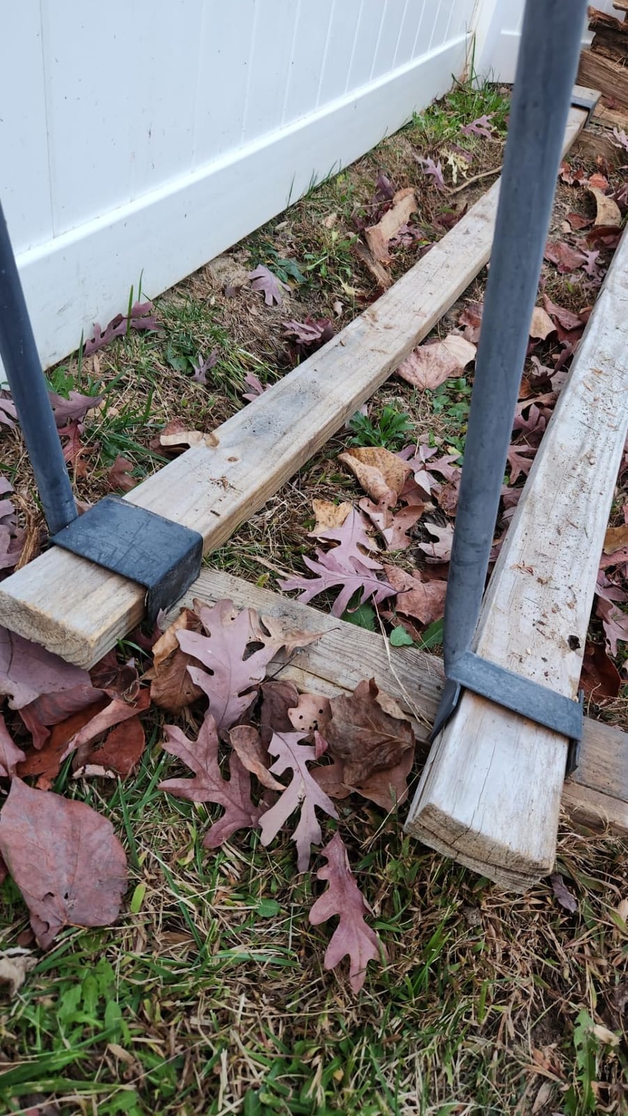 DOEWORKS Heavy Duty Firewood Racks Adjustable Length Log Bracket Rack Holder customer photo 1