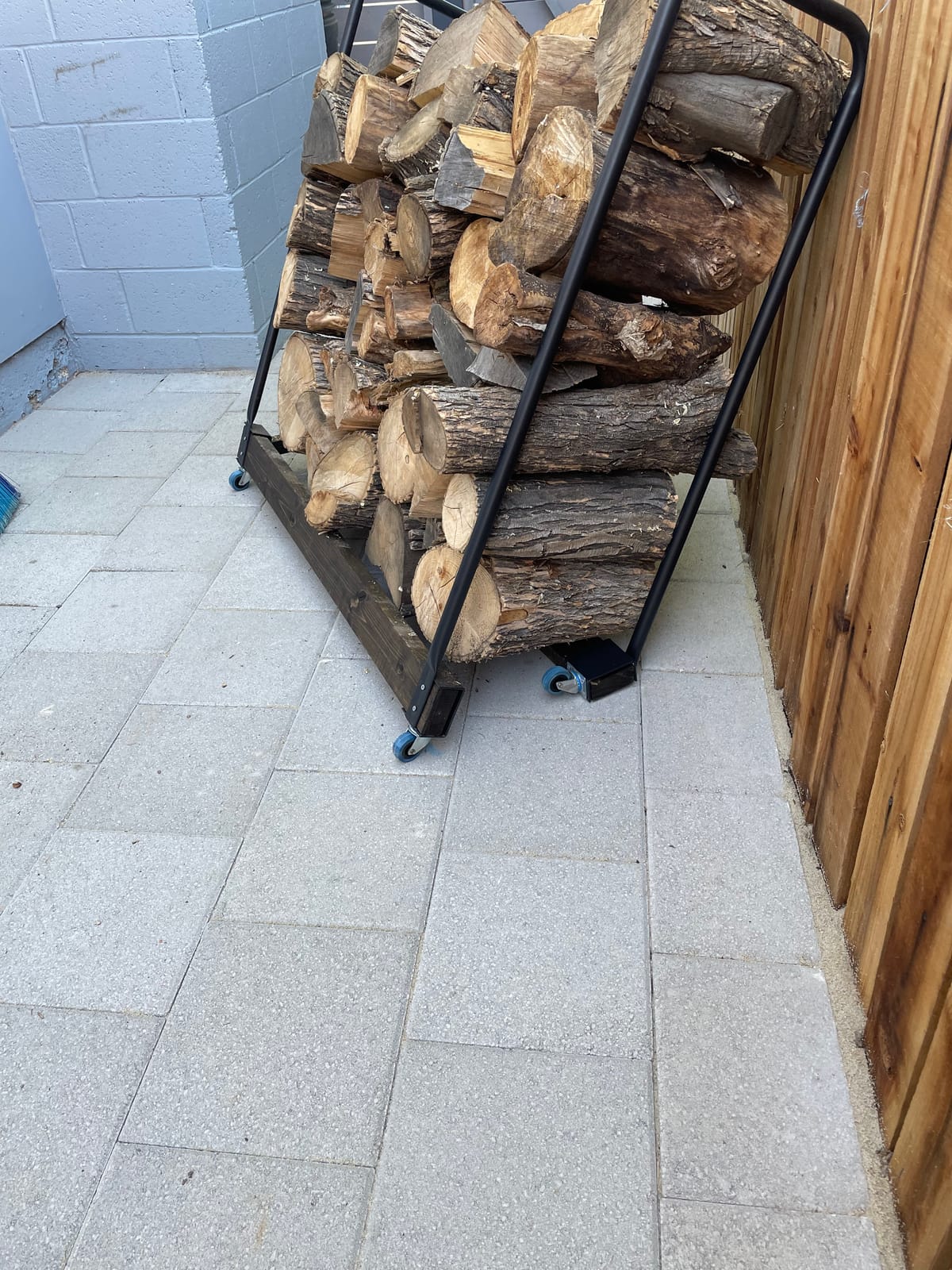 DOEWORKS Heavy Duty Firewood Racks Adjustable Length Log Bracket Rack Holder customer photo 2