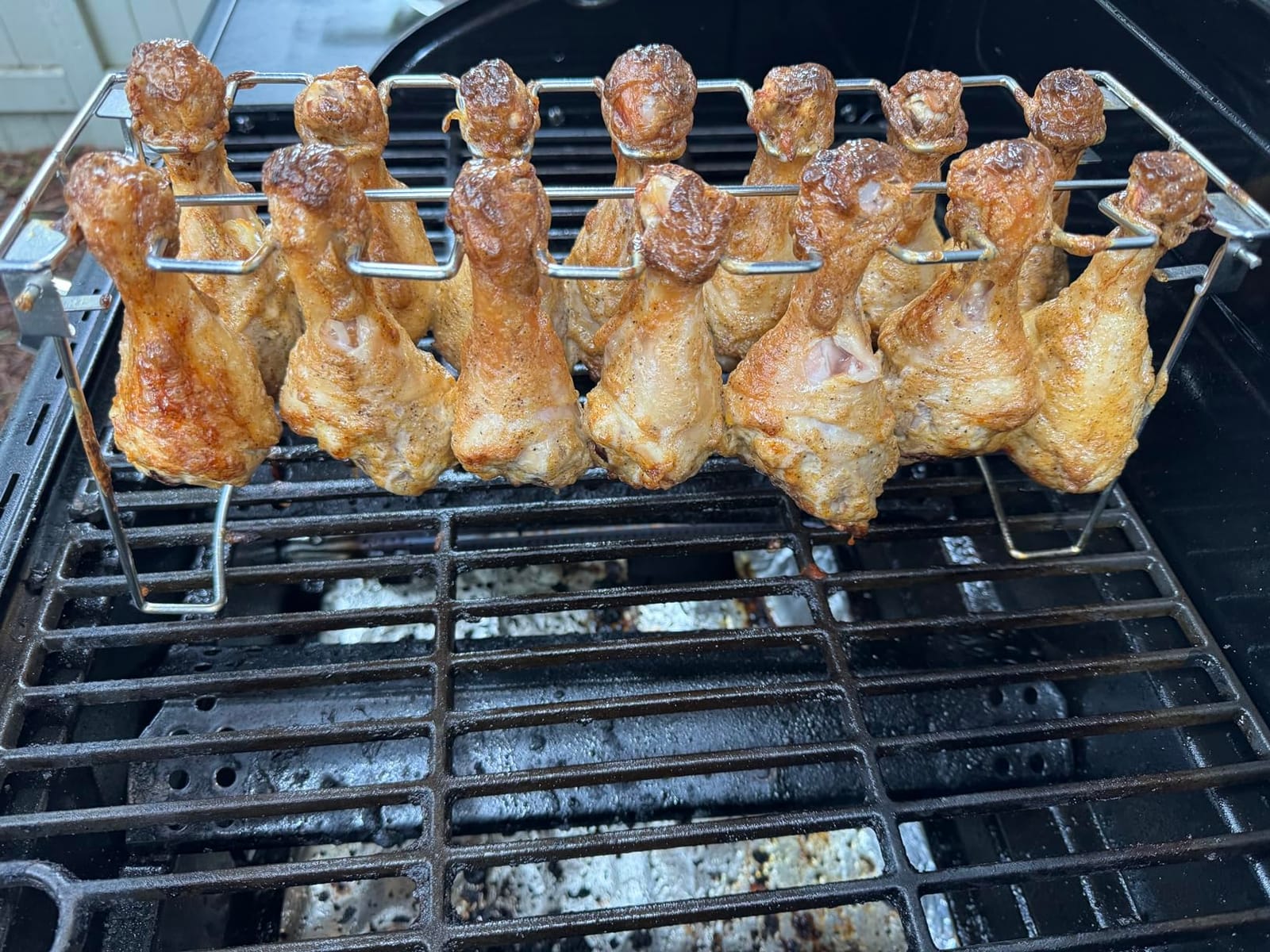 G.a HOMEFAVOR 14-Slot Chicken Leg Rack for Grill & Wings, BBQ Accessories | Stainless Steel, Dishwasher Safe, Foldable, with Detachable Drip Pan, Roasting Rack for Oven, Camping, Indoor & Outdoor customer photo 1