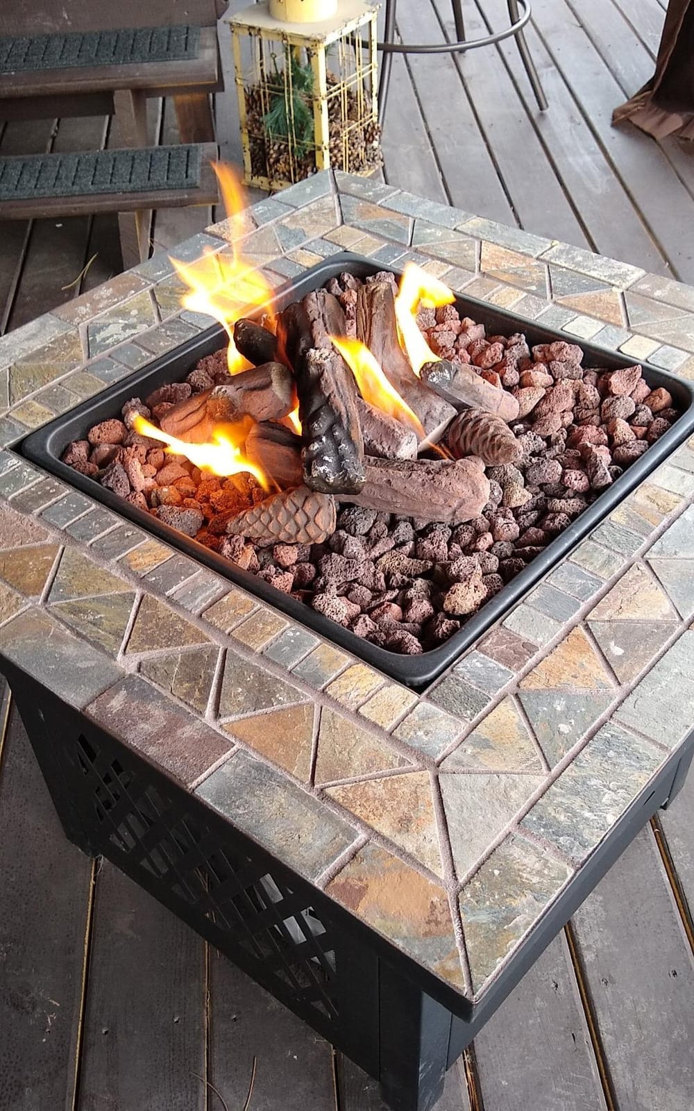 Skyflame 10 Small Piece Set of Ceramic Wood Logs and Pine Cones, Indoor Gas Inserts, Ventless & Vented customer photo 1