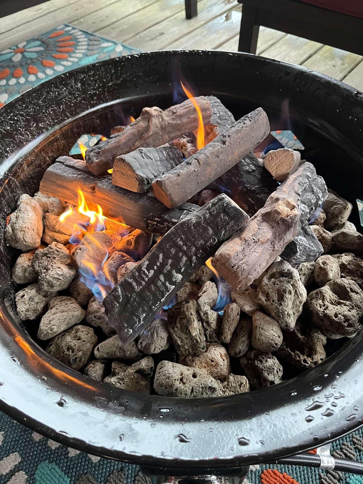 Skyflame 8 Small Piece Set of Ceramic Wood Logs for Fireplaces Fire Pits, Smokeless, Indoor Gas Inserts, Ventless & Vent Free customer photo 2