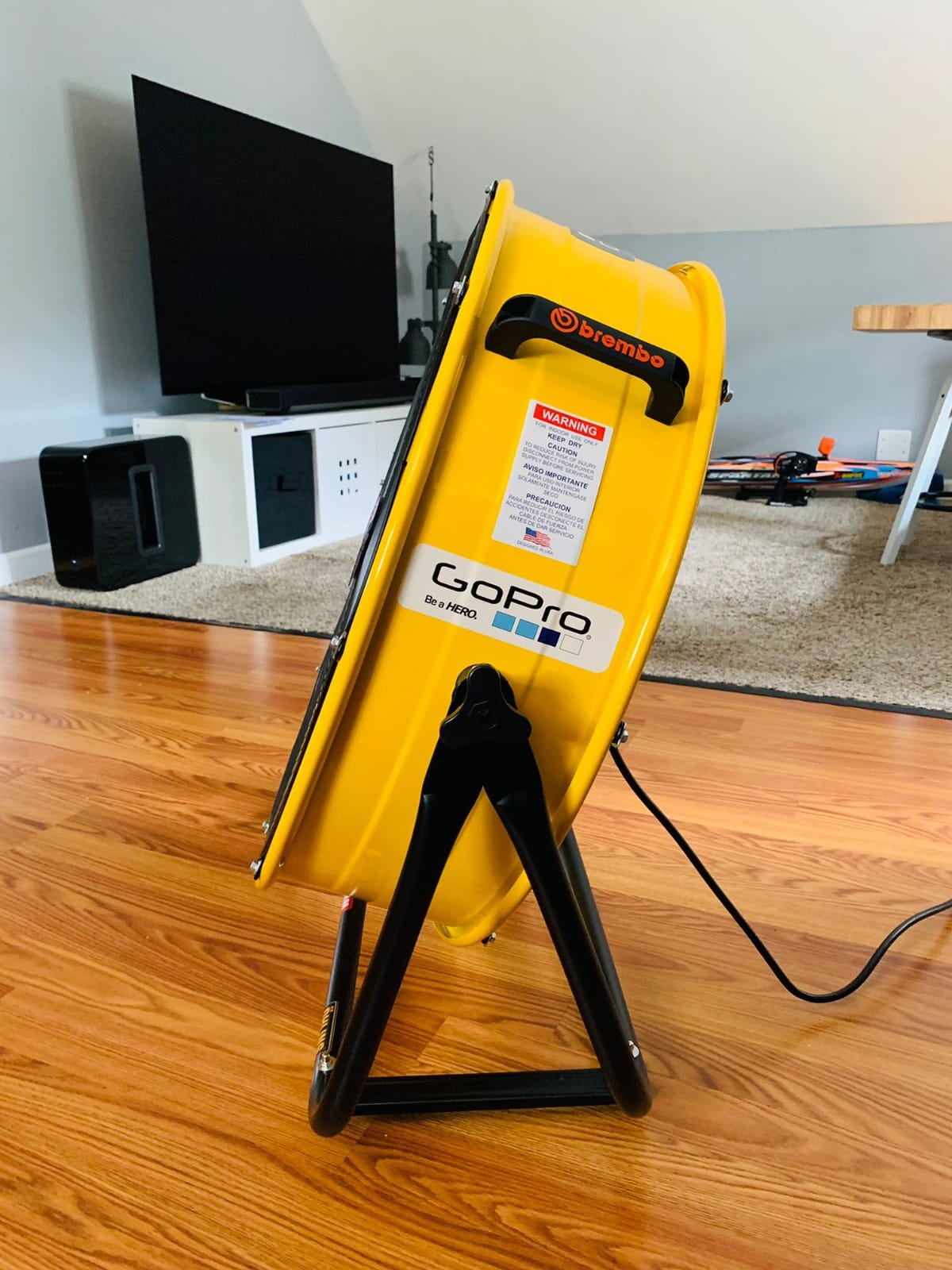 Tornado - 24 Inch High Velocity Heavy Duty Tilt Metal Drum Fan Yellow Commercial, Industrial Use 3 Speed 7700 CFM 1/3 HP 8 FT Cord ETL Safety Listed (YELLOW) customer photo 1