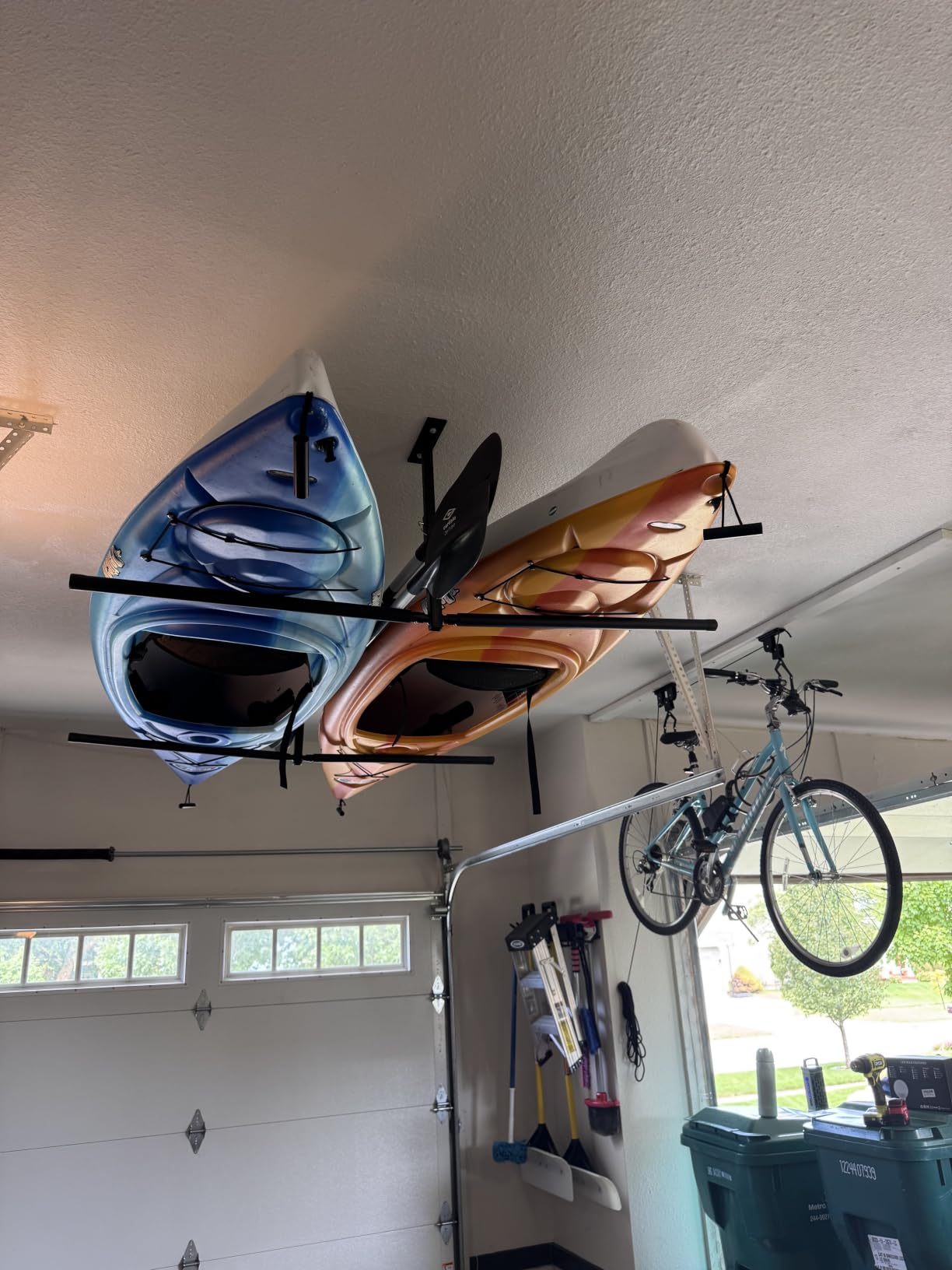 StoreYourBoard Adjustable Kayak Ceiling Rack – Hi Port 2 Garage Ceiling Kayak Hanger | Adjustable Overhead Kayak Storage for Recreational & Touring Kayaks | Garage Organization customer photo 1