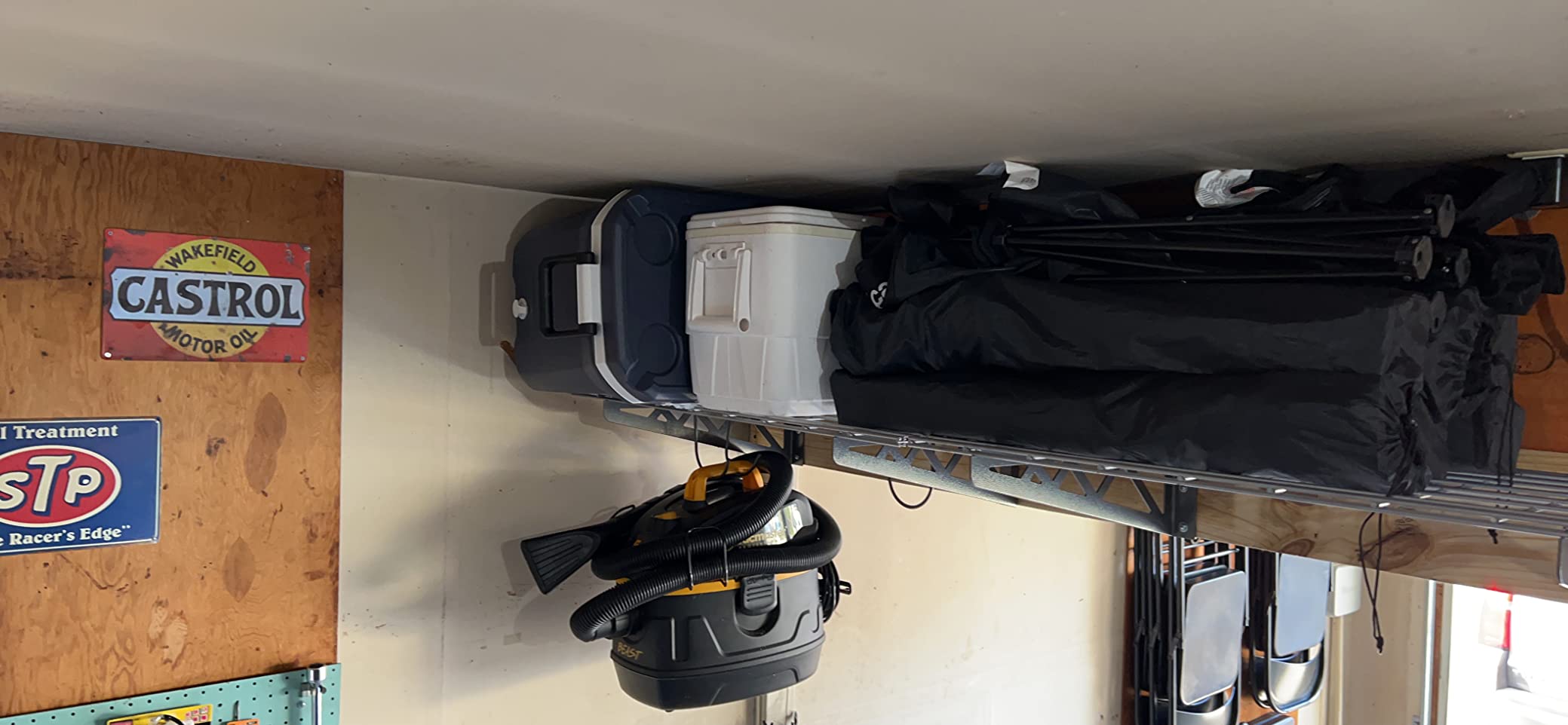 SafeRacks Steel Garage Wall Shelves 2-Pk w/Hooks, 500lb, Hammertone (18x36) customer photo 1