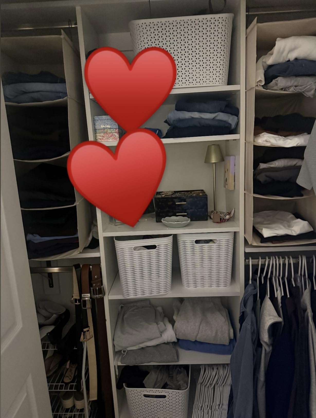 Hanging Closet Organizer 3-Shelf, Oxford Fabric Wardrobe Storage, Gray customer photo 1
