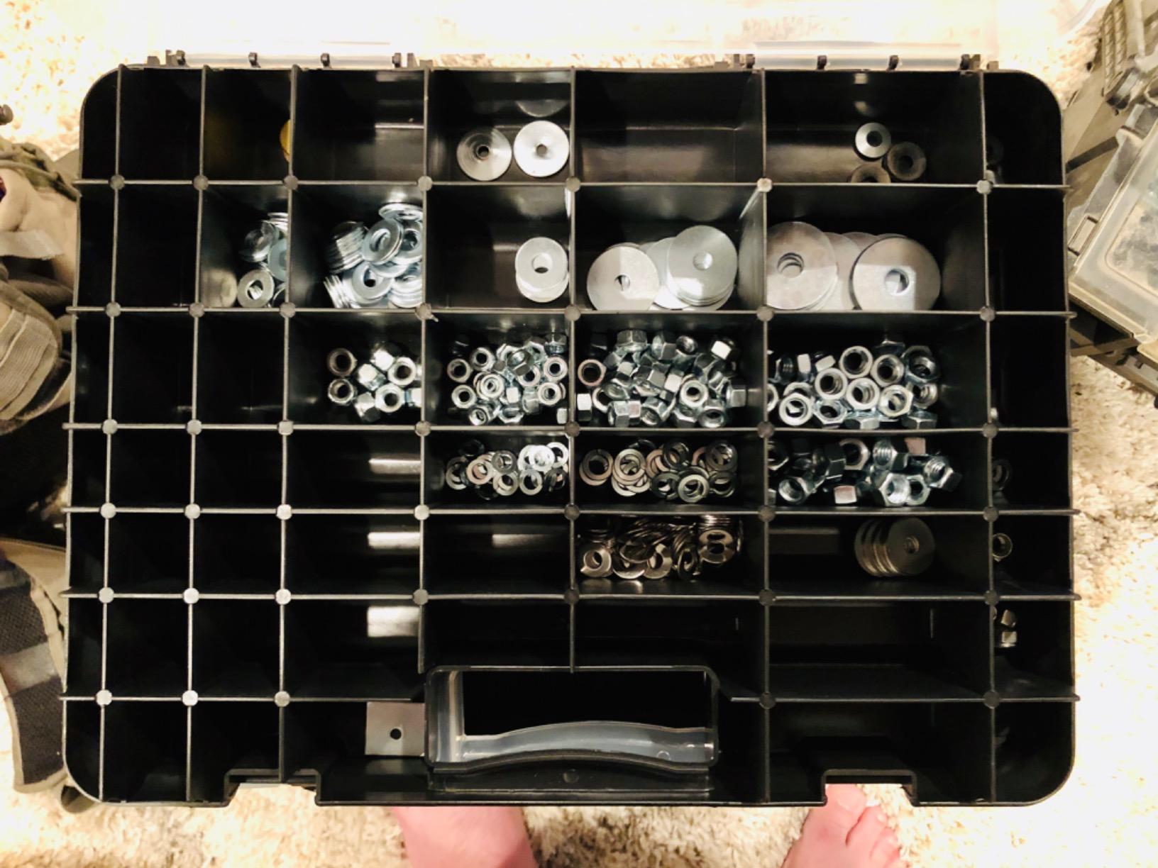 Stalwart - 75-ST6073 Portable Storage Case with Secure Locks and 55 Small Bin Compartments for Hardware, Screws, Bolts, Nuts, Nails, Beads, Jewelry and More by Black customer photo 2