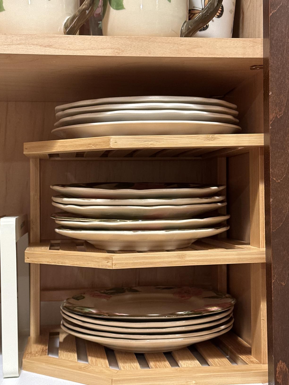 Bambüsi 3-Tier Corner Shelf, Kitchen Cabinet Organizer, Bamboo Storage Rack customer photo 1