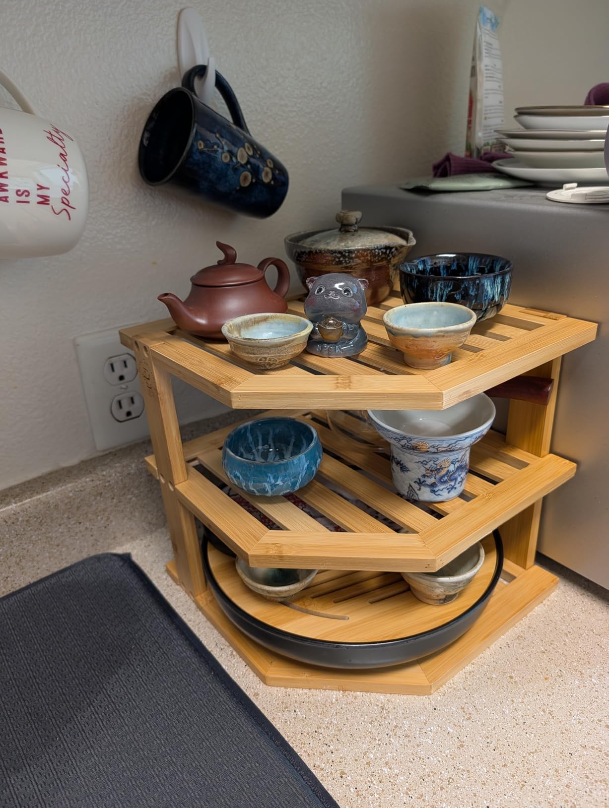 Bambüsi 3-Tier Corner Shelf, Kitchen Cabinet Organizer, Bamboo Storage Rack customer photo 2