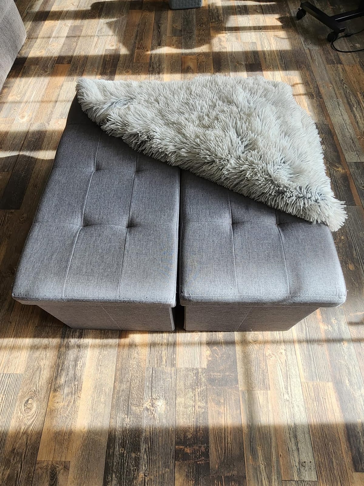 SONGMICS 30 Inches Folding Storage Ottoman Bench, Load 660 lb customer photo 2