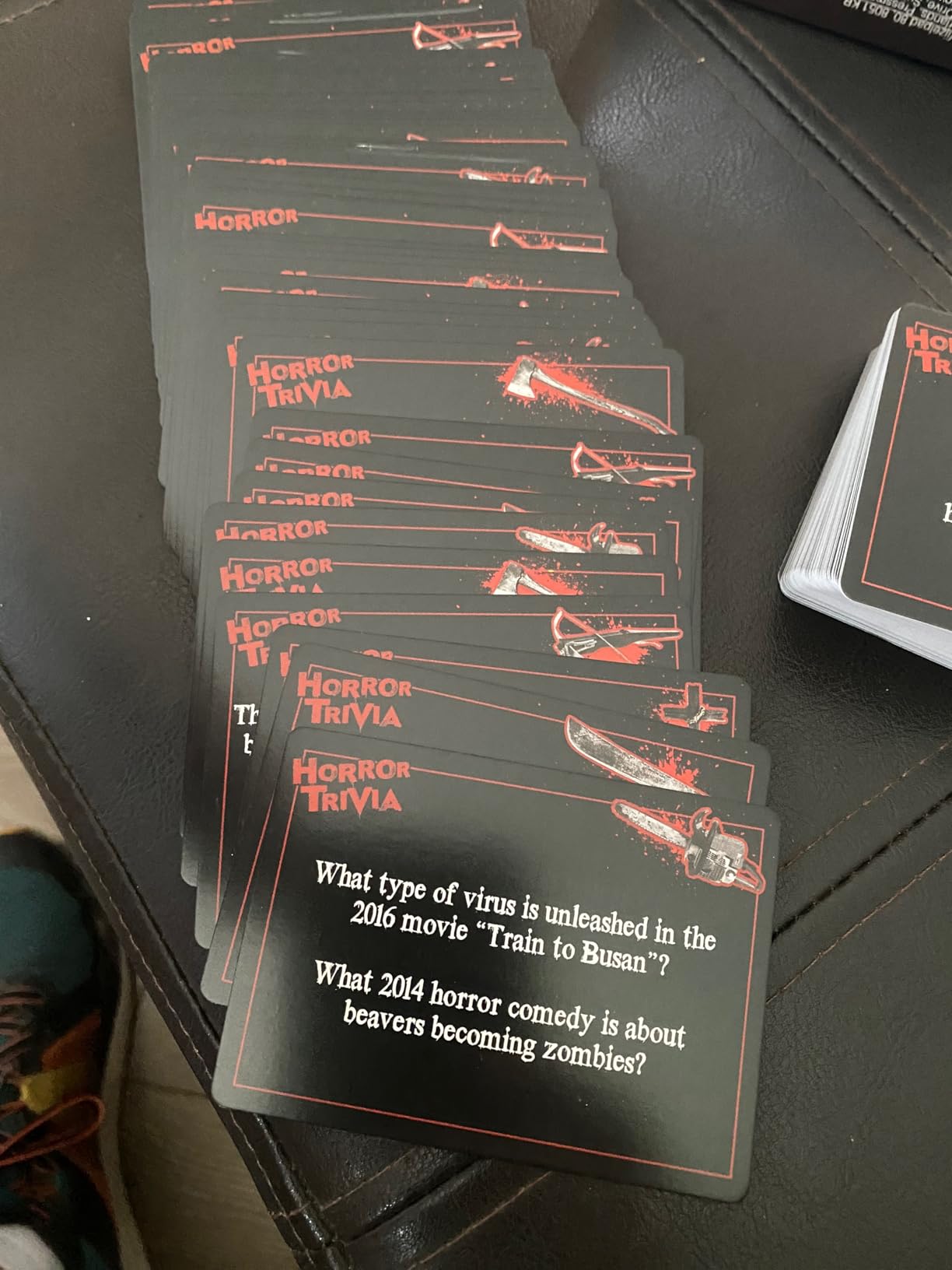 Horror Trivia Card Game - Test Your Knowledge of Horror Pop Culture Facts with 300 Scary Fun Trivia Questions customer photo 2