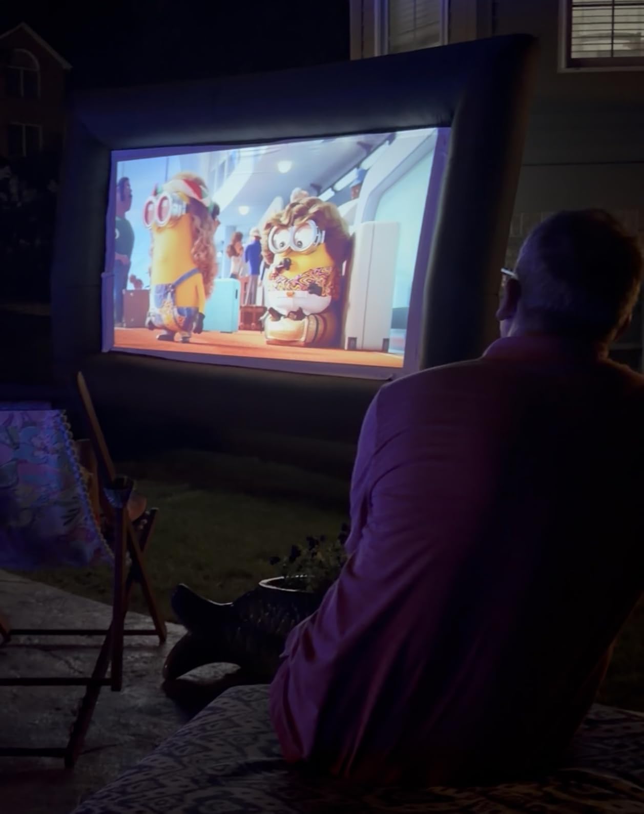 XHYCPY 16ft Inflatable Movie Screen with Air Blower Storage Bag - Front/Rear Projection, Easy Set Up for Backyard Movie Night, Theme Parties, Celebrations customer photo 1