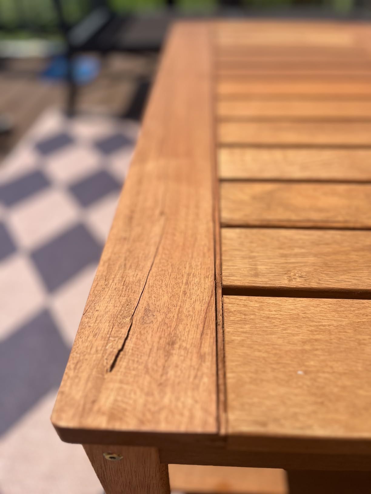 Furinno TIOMAN 2-Tier Outdoor Patio Table with Open Shelf, Natural customer photo 1