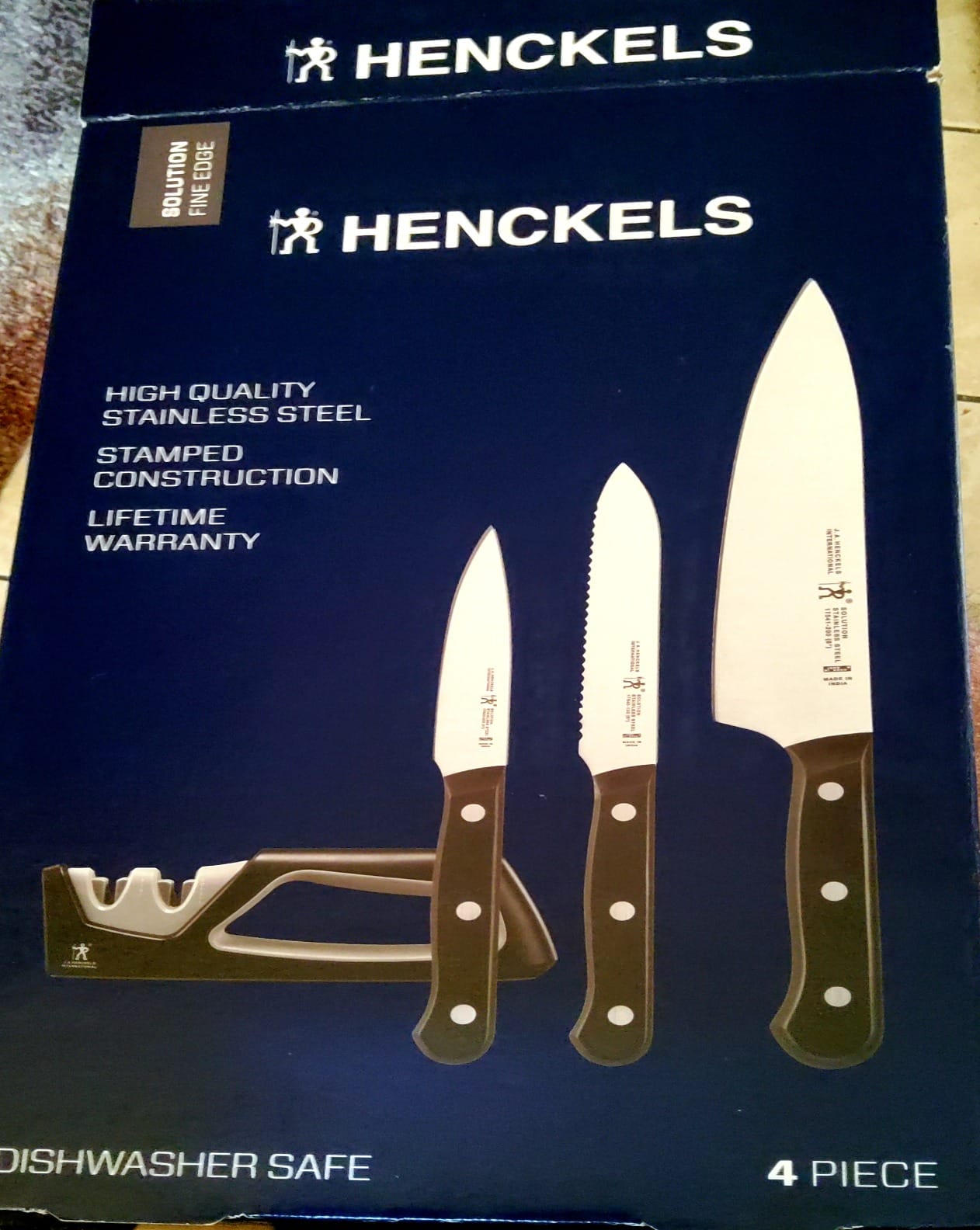 Henckels Solution 3-Pc Starter Knife Set, Razor-Sharp, German Engineered | Informed by 100+ Years of Mastery. Dishwasher Safe, Ergonomic Handles, Durable Single Piece Stamped Blade Construction. customer photo 2
