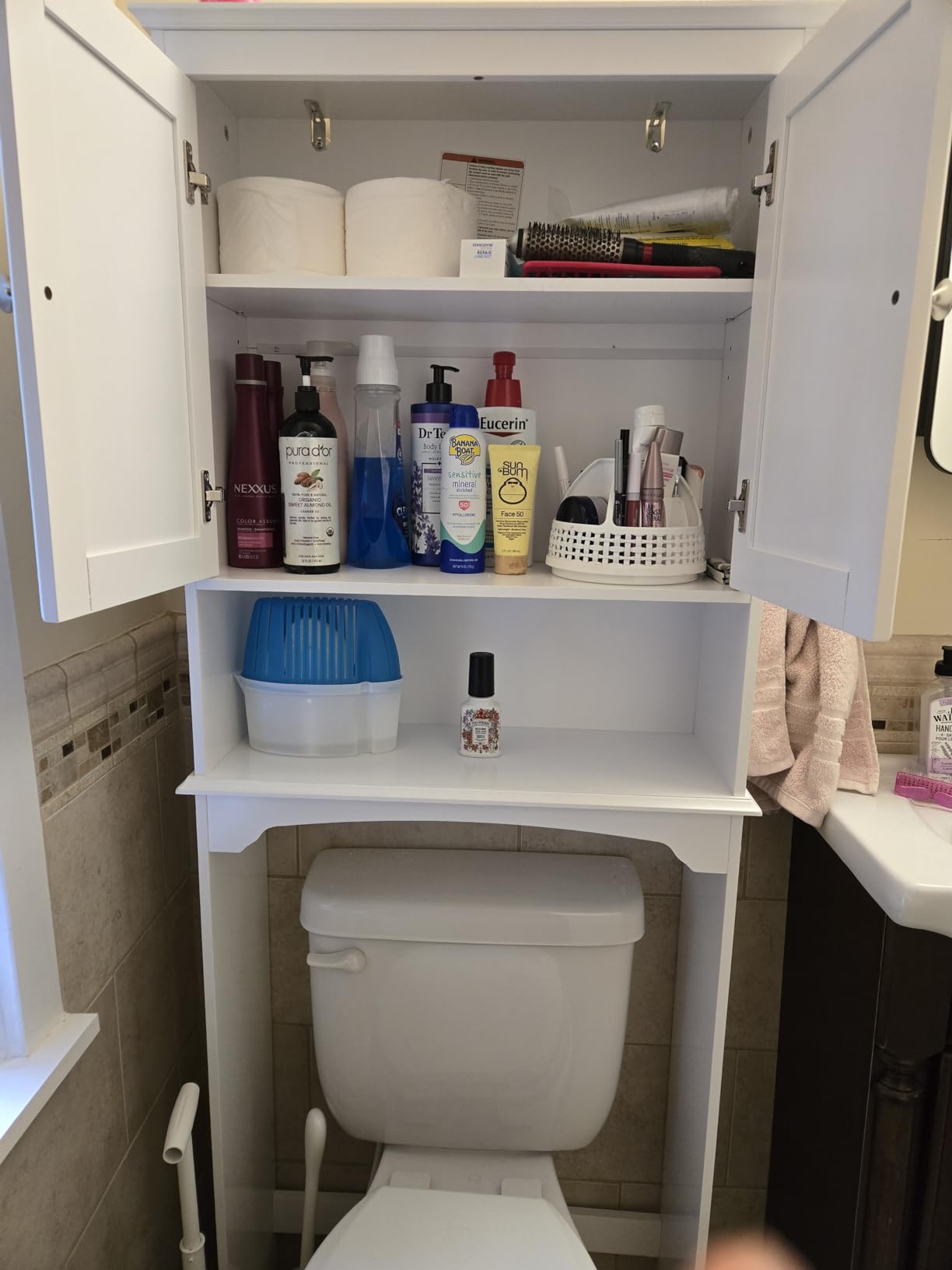 Spirich Over The Toilet Storage Cabinet with Doors, Bathroom Organizer customer photo 2