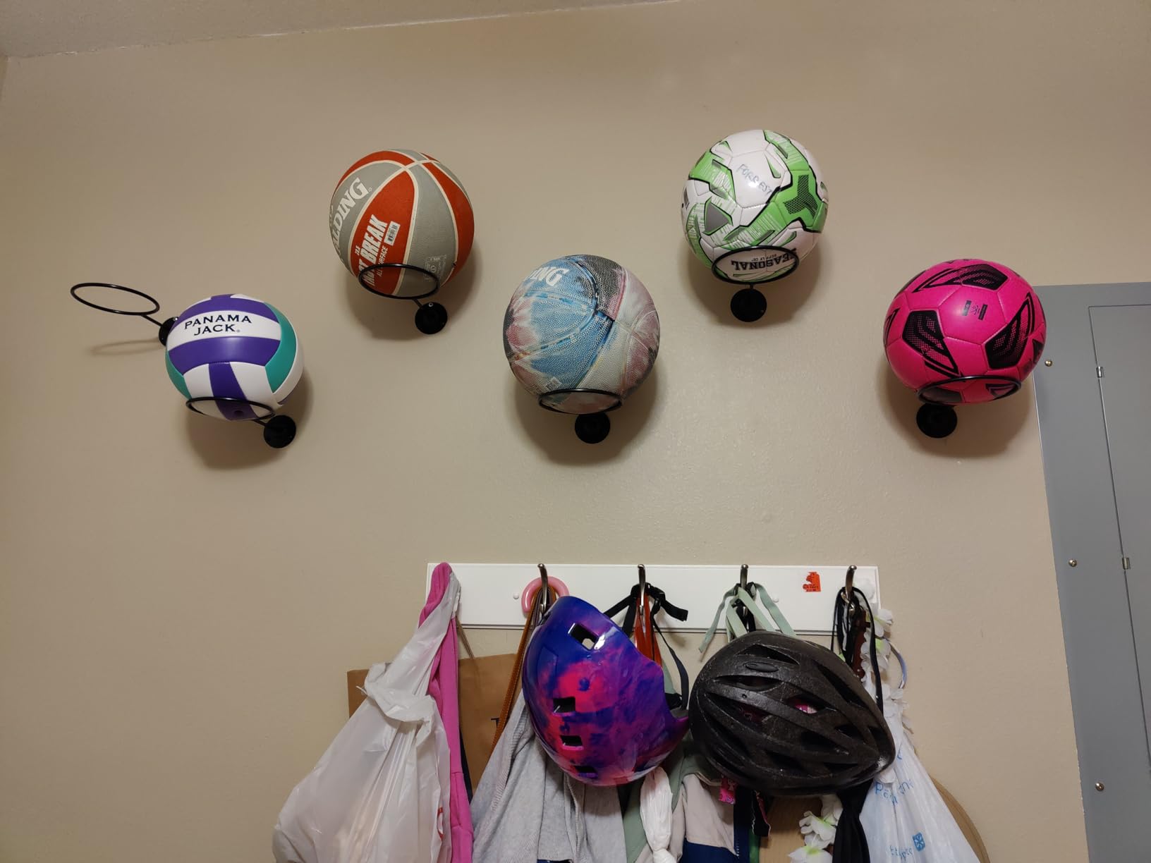 S SUCHEK Basketball & Sports Ball Holder - Wall Mount Display Storage for Basketball, Soccer, Volleyball, Football, Rugby customer photo 1