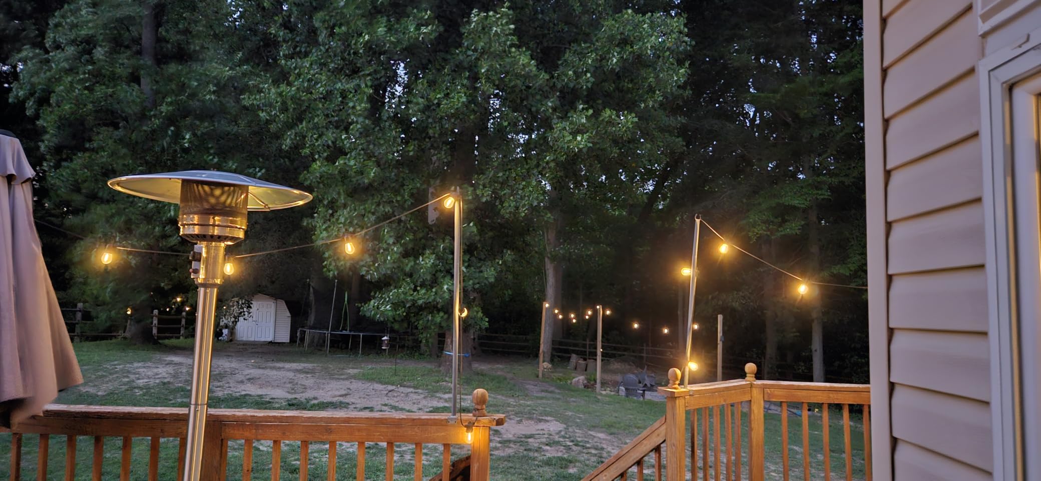 Brightech Ambience Pro Solar Powered Outdoor String Lights, 48 ft Commercial Grade Waterproof Patio Lights, 15 Edison Bulbs, Shatterproof LED String Lights for Outside, Porch - 1W Soft White customer photo 1