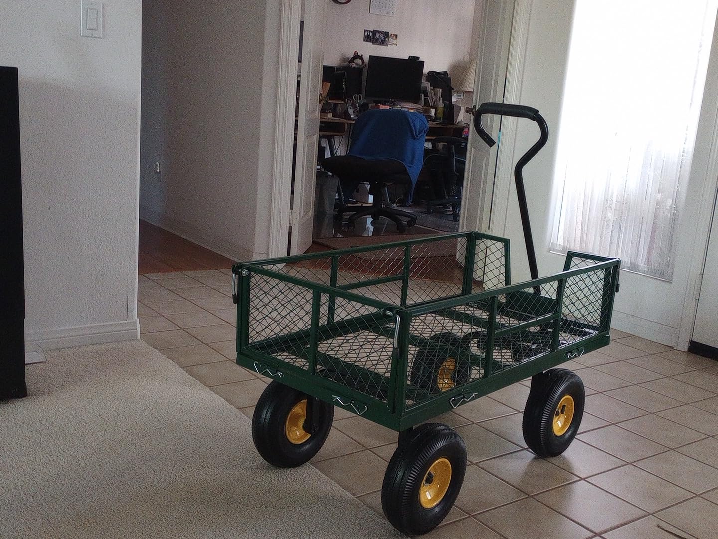 VIVOHOME Heavy Duty 880 Lbs 4.5 Cu Ft Mesh Steel Garden Cart Utility Wagon customer photo 2