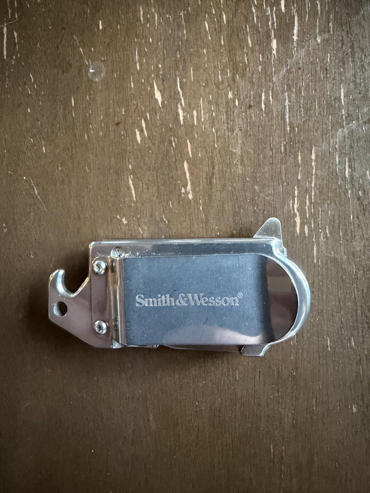 Smith & Wesson Benji Folding Knife with Bottle Opener, Money Clip, 1.5
