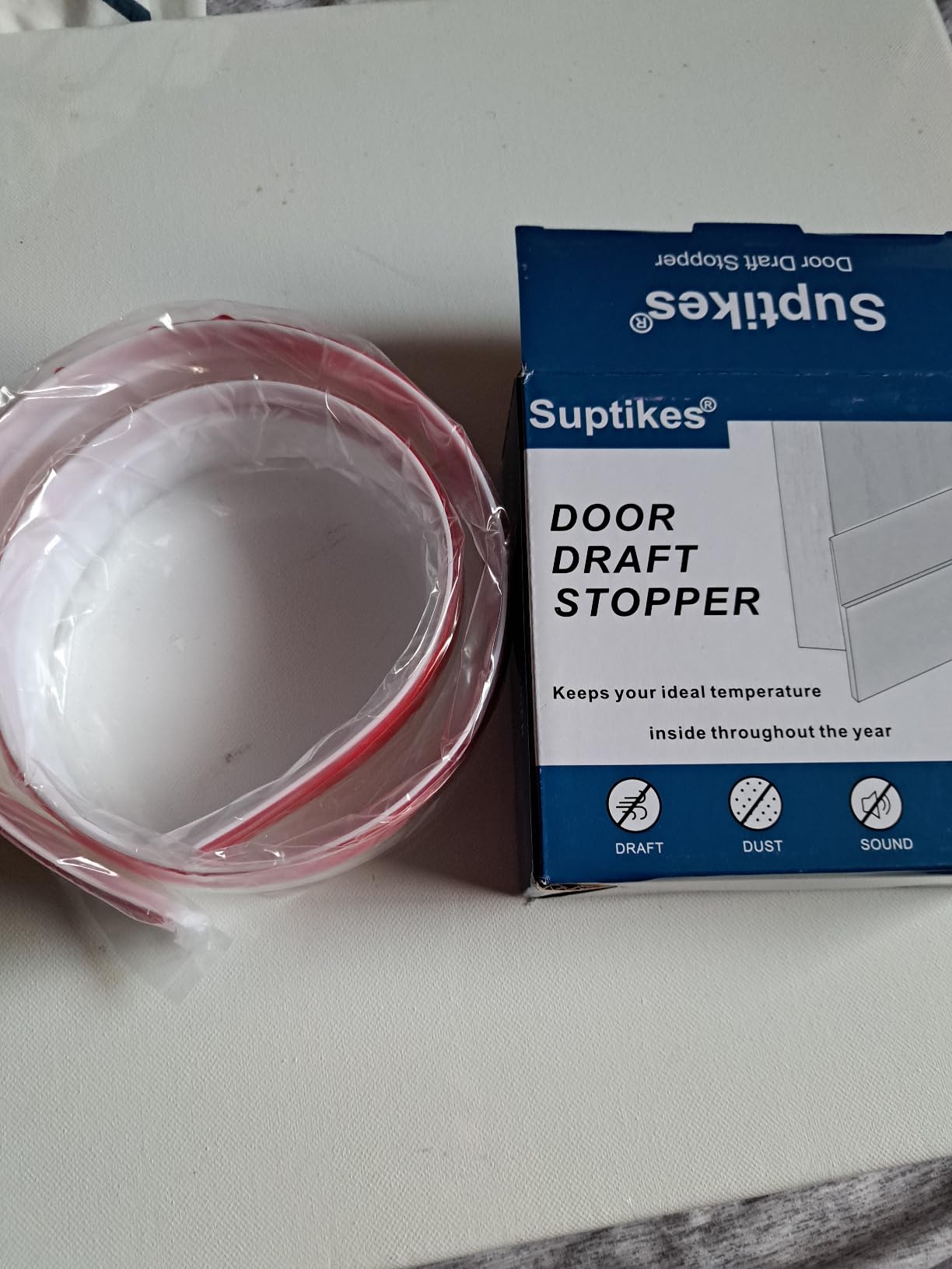 Suptikes 2 Pack Door Draft Stopper，Door Sweep for Exterior & Interior Doors,Door Bottom Seal Dust and Noise Insulation Weather Stripping Draft Guard Insulator, 2
