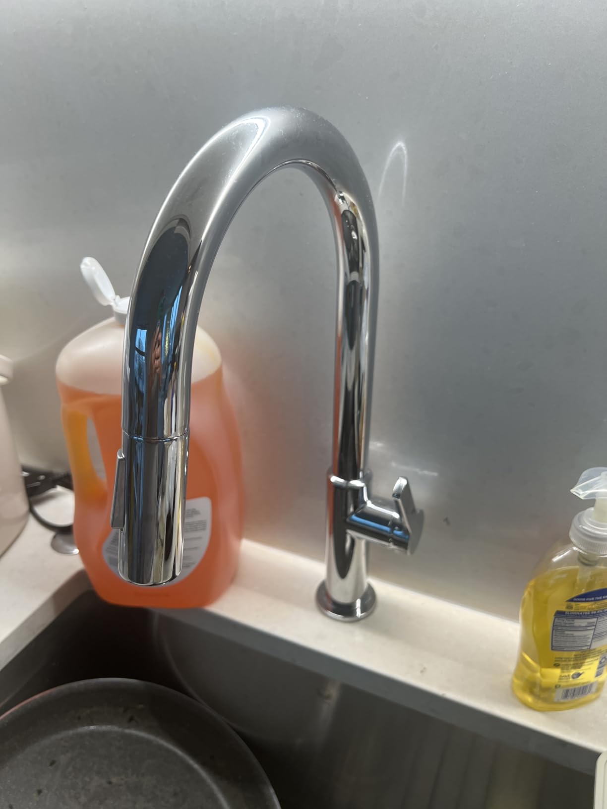 KRAUS Spot Free Stainless Steel Pull Down Kitchen Faucet KPF-2820SFS | 360-degree swivel spout, brass body with ceramic cartridge, quick connect sprayer hose, pre-attached water lines customer photo 2