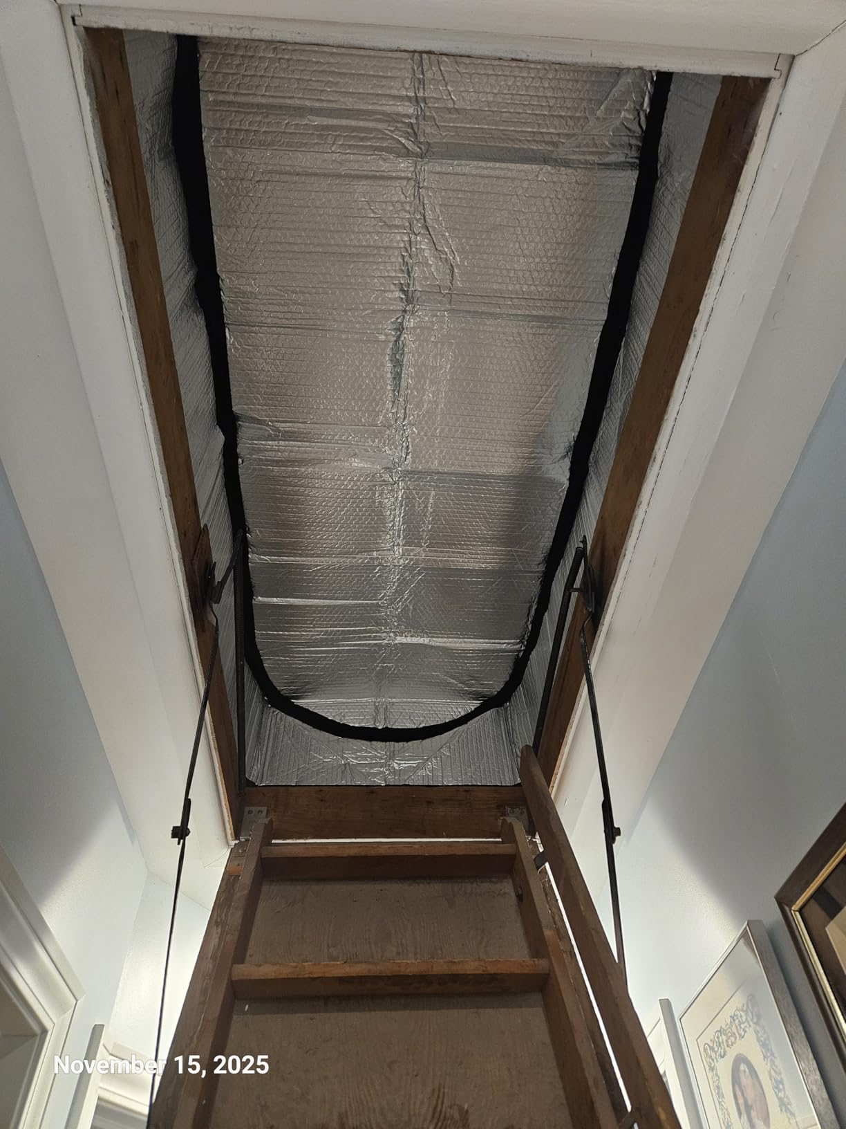 Eapele Attic Stairs Insulation Cover Tent Premium Energy Saving, 25”x54”x11” for Pull Down Stairs, Double Bubble Reflective Radiant Barrier Reflects 95% of Radiant Heat customer photo 1