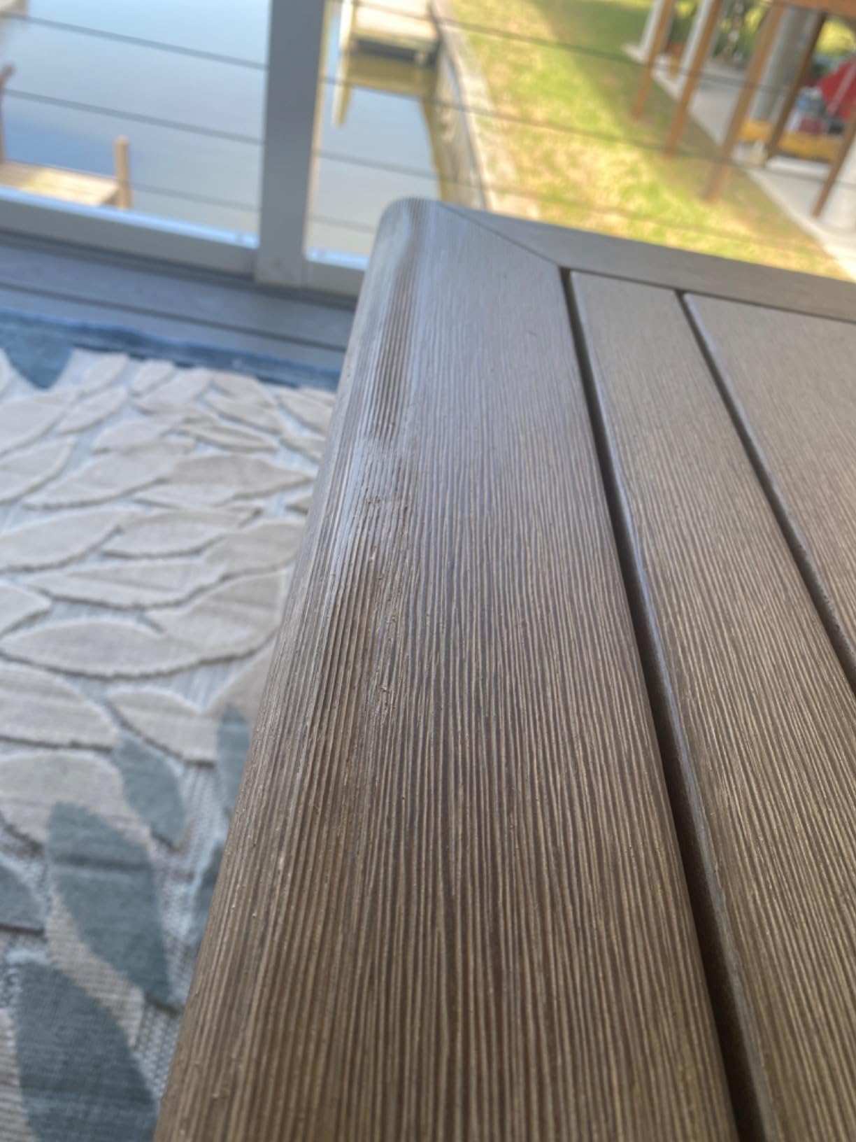 Signature Design by Ashley Wood Outdoor Coffee Table, Grayish Brown customer photo 2