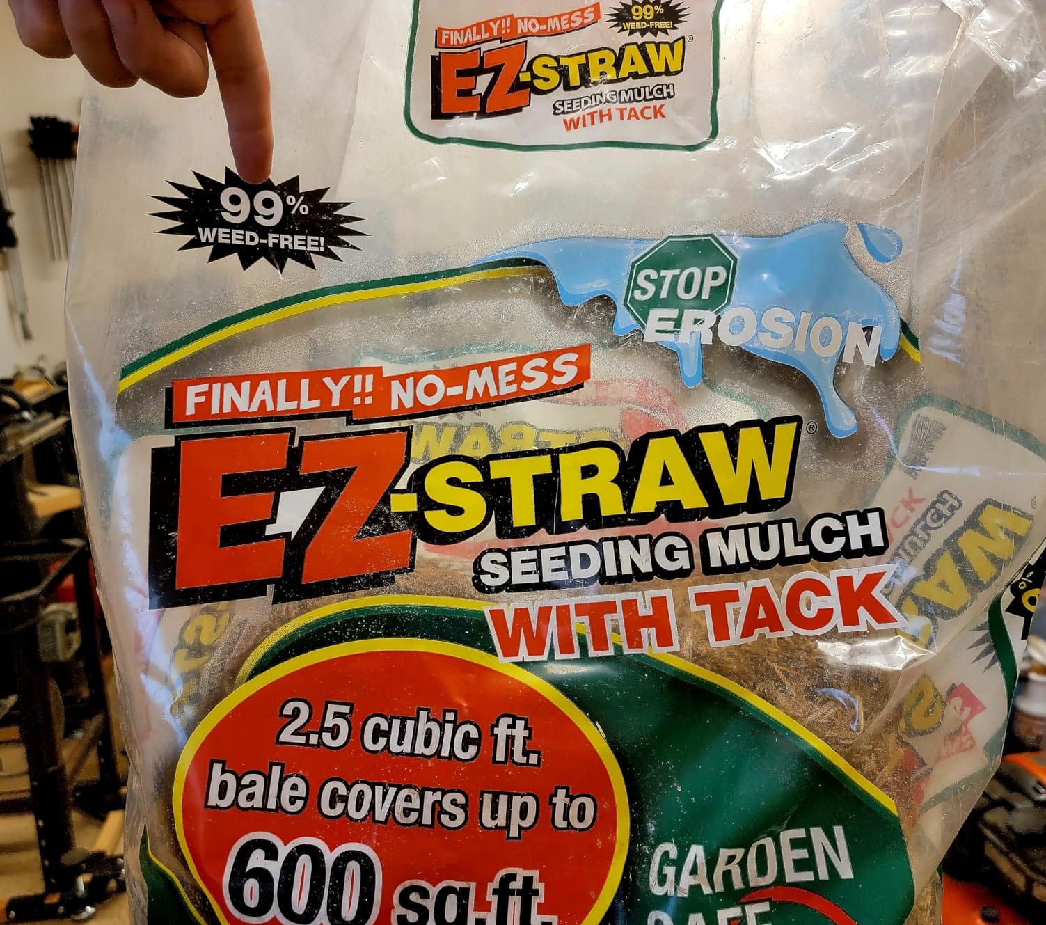 EZ-Straw Seeding Mulch with Tackifier - Biodegradable Organic Processed Straw a 2.5 CU FT Bale (Covers up to 500 sq. ft.) customer photo 1