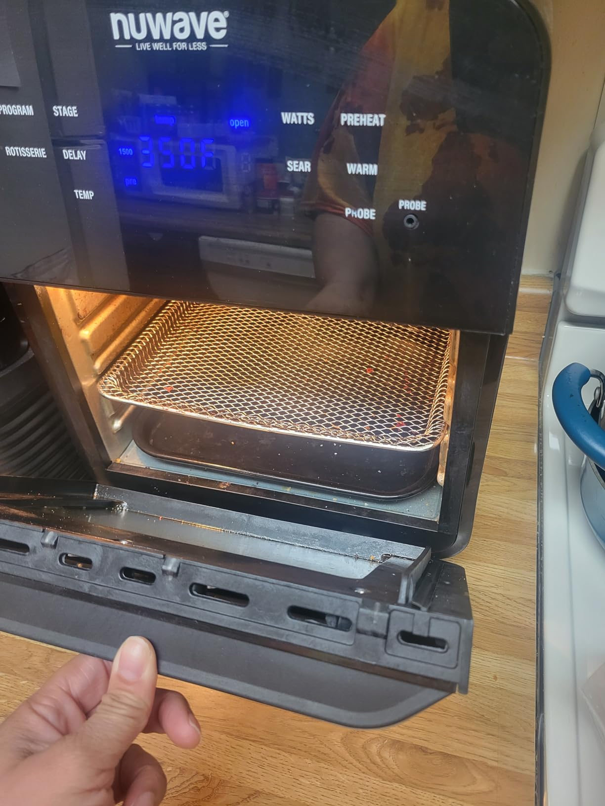 Nuwave Brio 15.5Qt Air Fryer Rotisserie Oven, 50-425F Temp Controls | X-Large Family Size, 1800W, 4 Rack Positions, 100 Presets & 50 Memory, Integrated Smart Thermometer, Linear T Technology customer photo 2