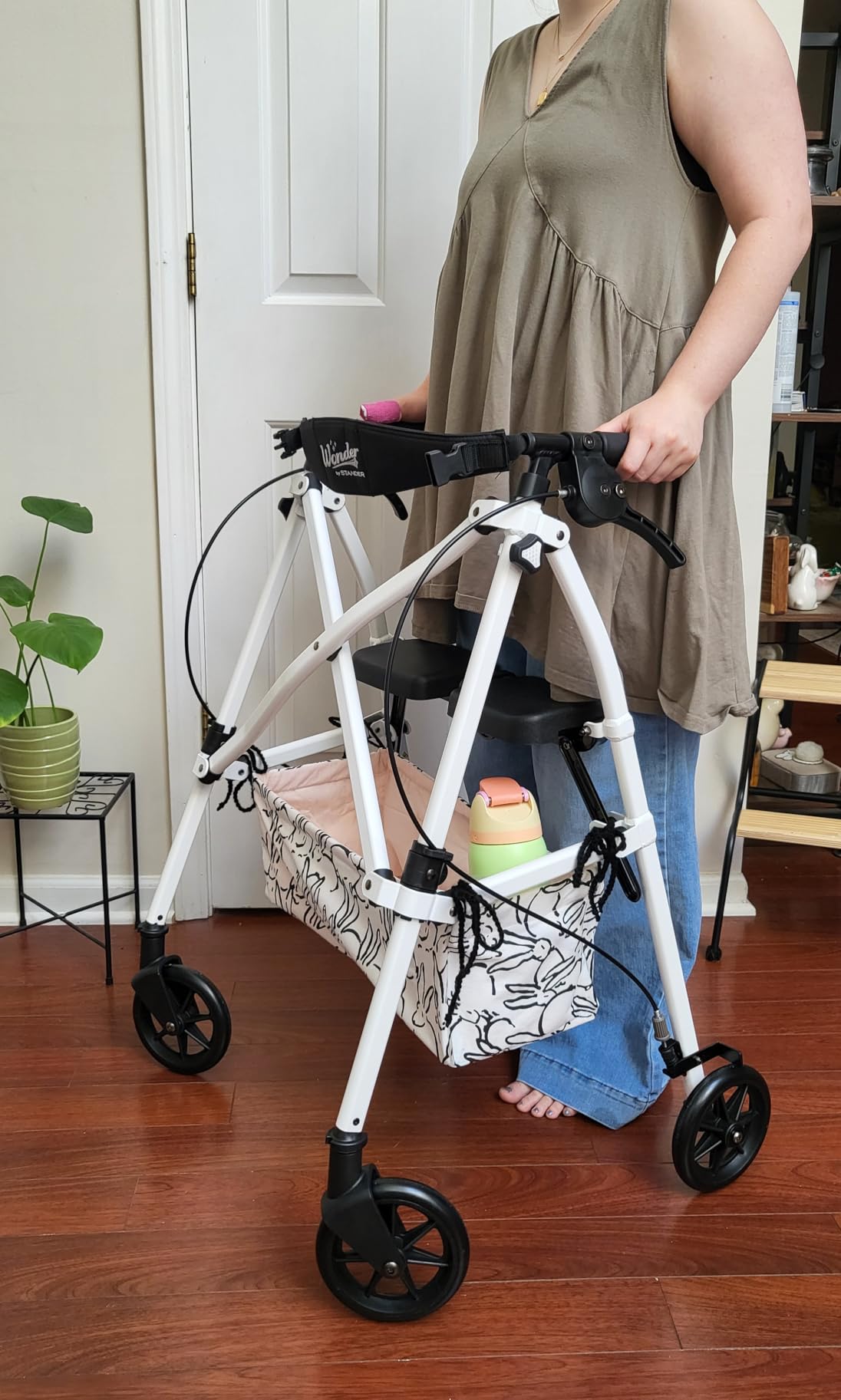 Stander Space Saver Rollator, Lightweight Folding Rolling Walker with Seat for Seniors & Adults, 4-Wheel Mobility Aid with 6-inch Wheels, Locking Brakes & Padded Seat with Backrest, Cobalt Blue customer photo 1