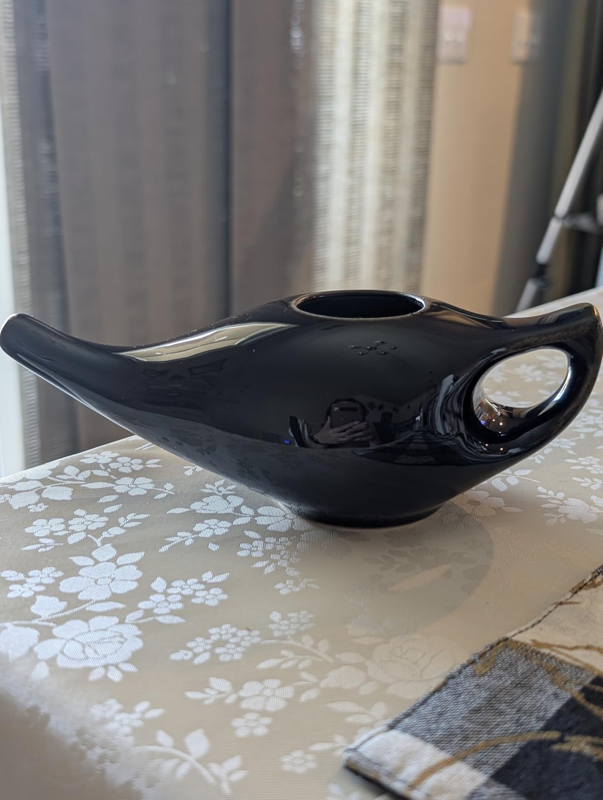 HealthGoodsIn Ceramic Neti Pot, Premium Handcrafted Durable, Dishwasher Safe with 2 Silicone Nozzle Tip, 225 Ml. (7.6 FL Oz) Capacity (Elegant Blue Gradient) customer photo 2
