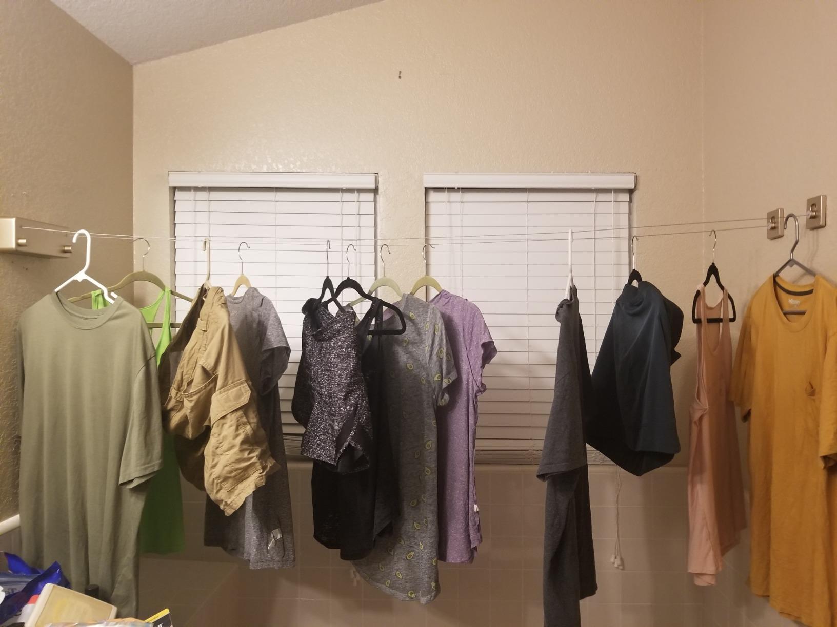 BESy Retractable Double Clothesline Laundry Indoor Washing Clothes Line customer photo 2