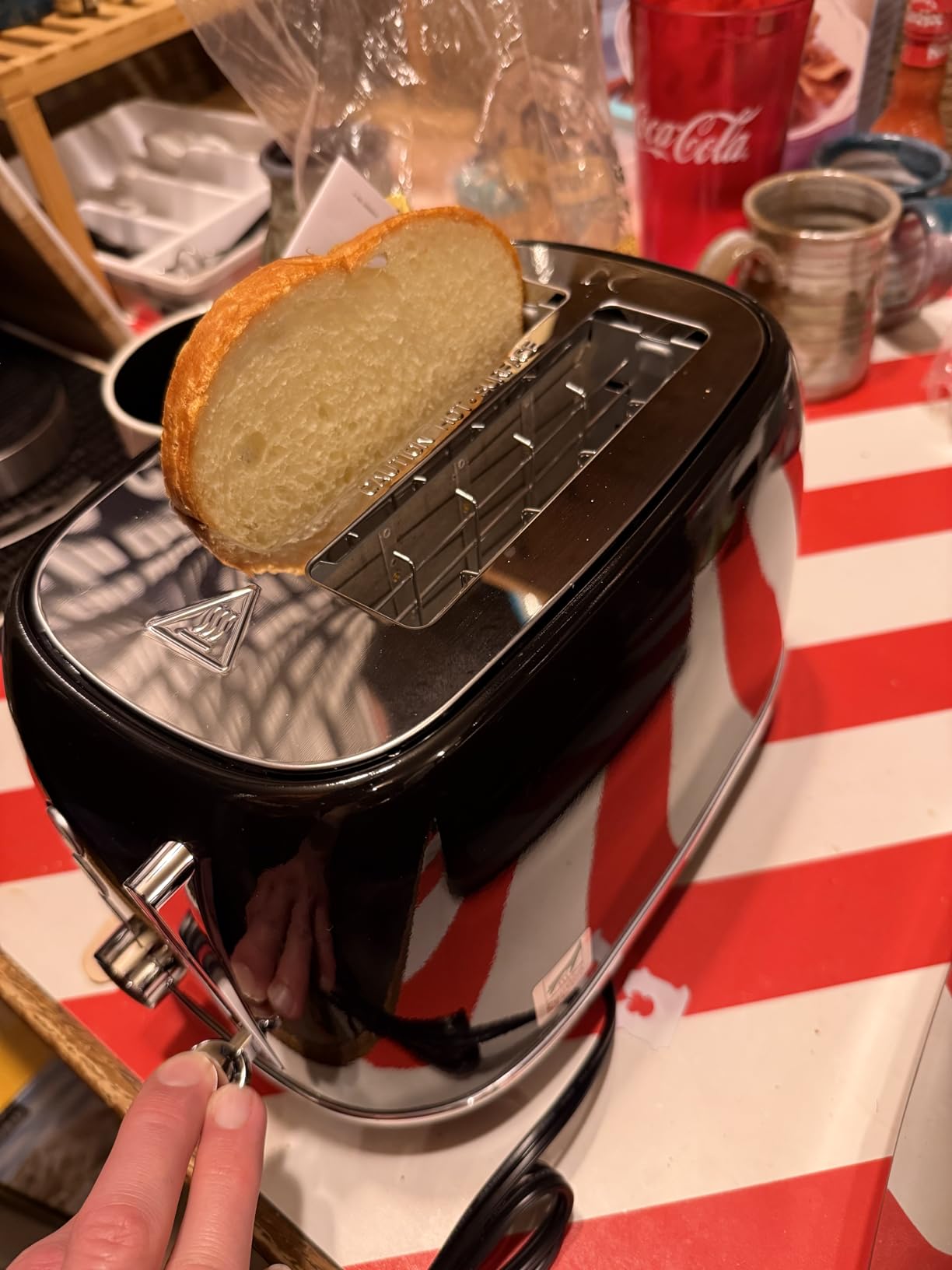 Keenstone 2 Slice Toaster, Retro Stainless Steel Kitchen Essentials, White | Retro Kitchen Decor, 18/8 Food-Grade Steel, 1.5