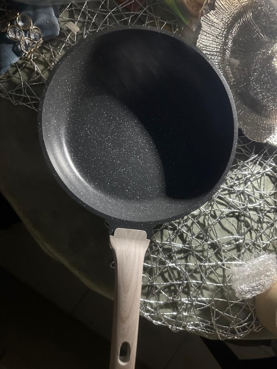 CAROTE Non Stick Frying Pan, 10 Inch Classic Granite Skillet with Glass Lid customer photo 1