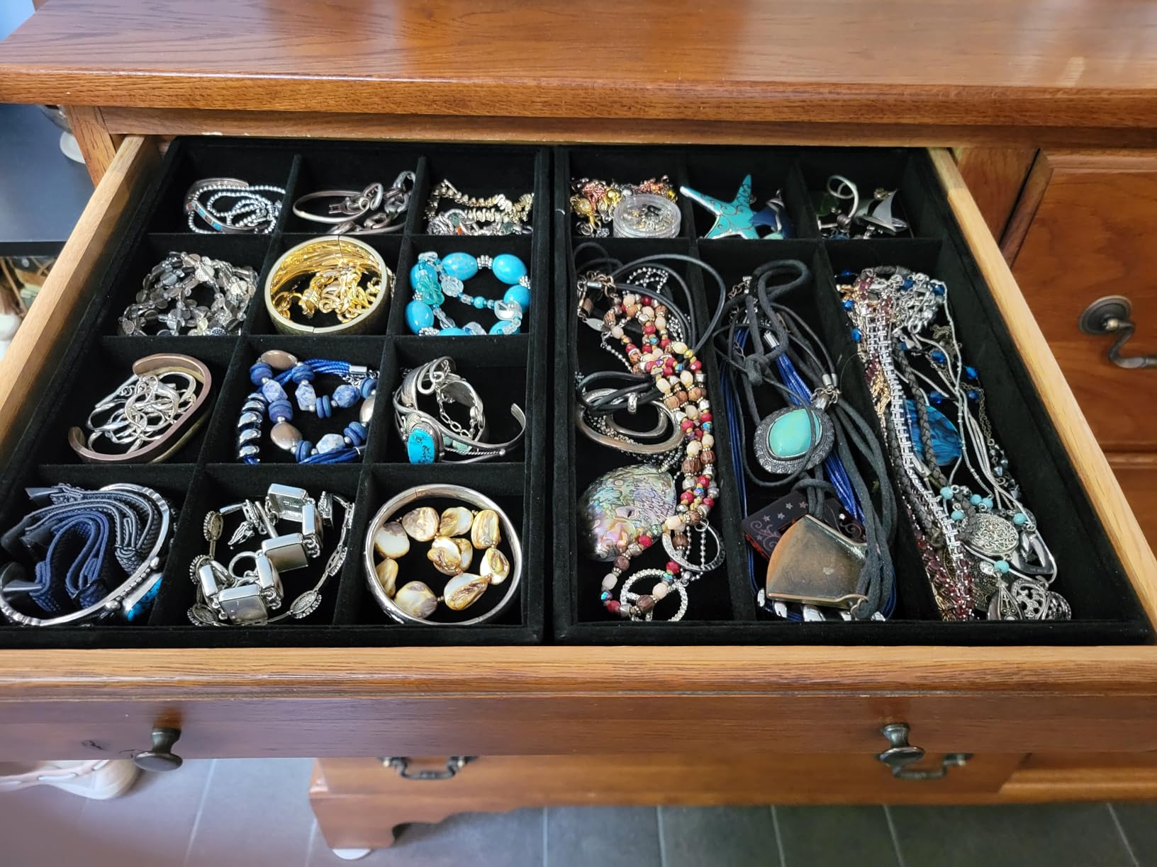 Frebeauty Jewelry Trays for Drawer,Set of 2 Jewelry Organizer and Storage customer photo 2