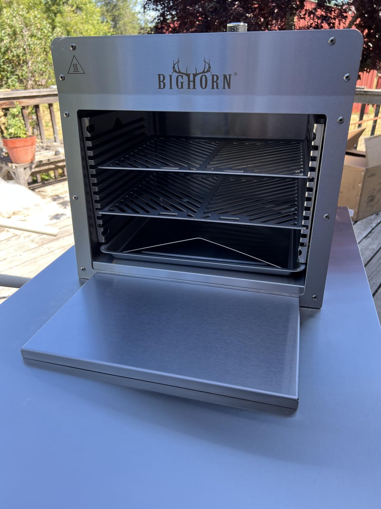 BIG HORN OUTDOORS 1500F Infrared Propane Gas Grill - Portable Steak Broiler & Sear Station, Outdoor Salamander BBQ, Stainless Steel, 9 inch customer photo 1