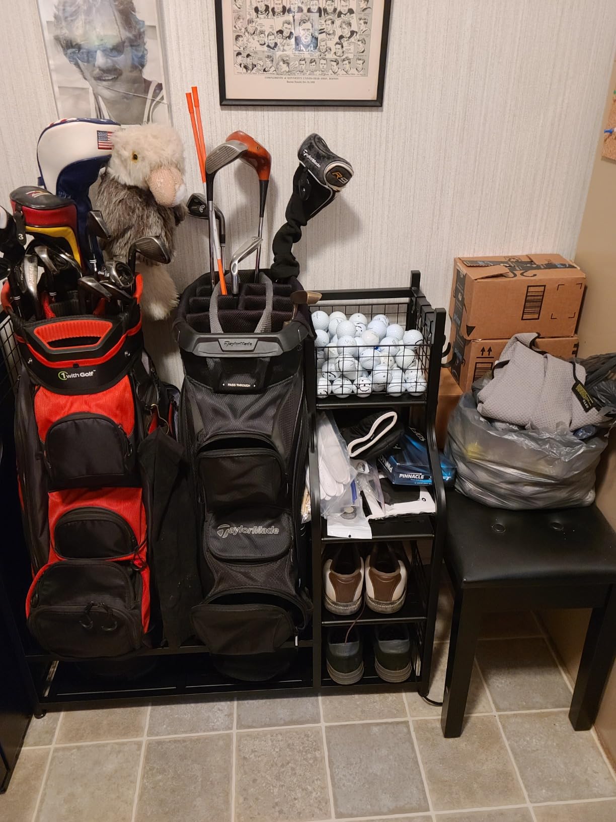 PLKOW Golf Bag Storage Rack for Garage, Golf Equipment Organizer customer photo 2