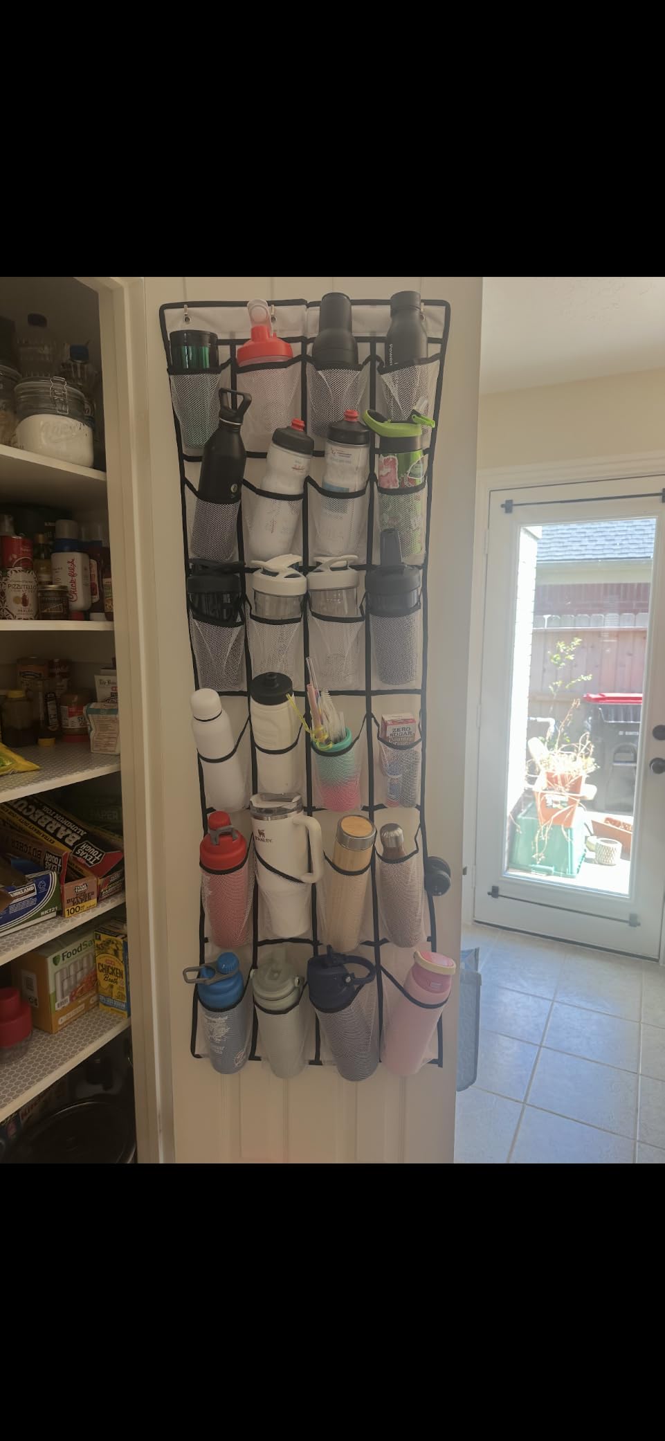 SAVERHO Over the Door Shoe Organizer, Hanging Shoe Organizer with 24 Mesh Large Pockets Door Shoe Rack Organizer for Men Women Kids Hanging Shoe Storage Bag.(White) customer photo 1