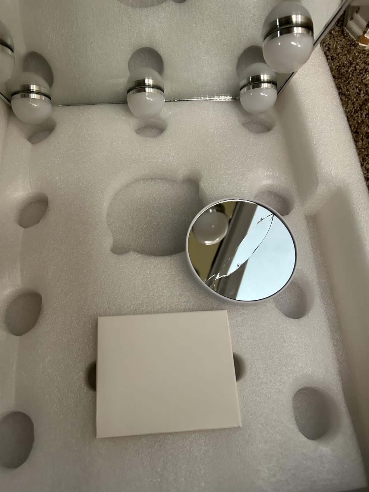 Vanity Mirror with Lights, Makeup Mirror with Lights, 3 Color Lighting Modes Detachable 10X Magnification Mirror Touch Control, 360°Rotation, White customer photo 1