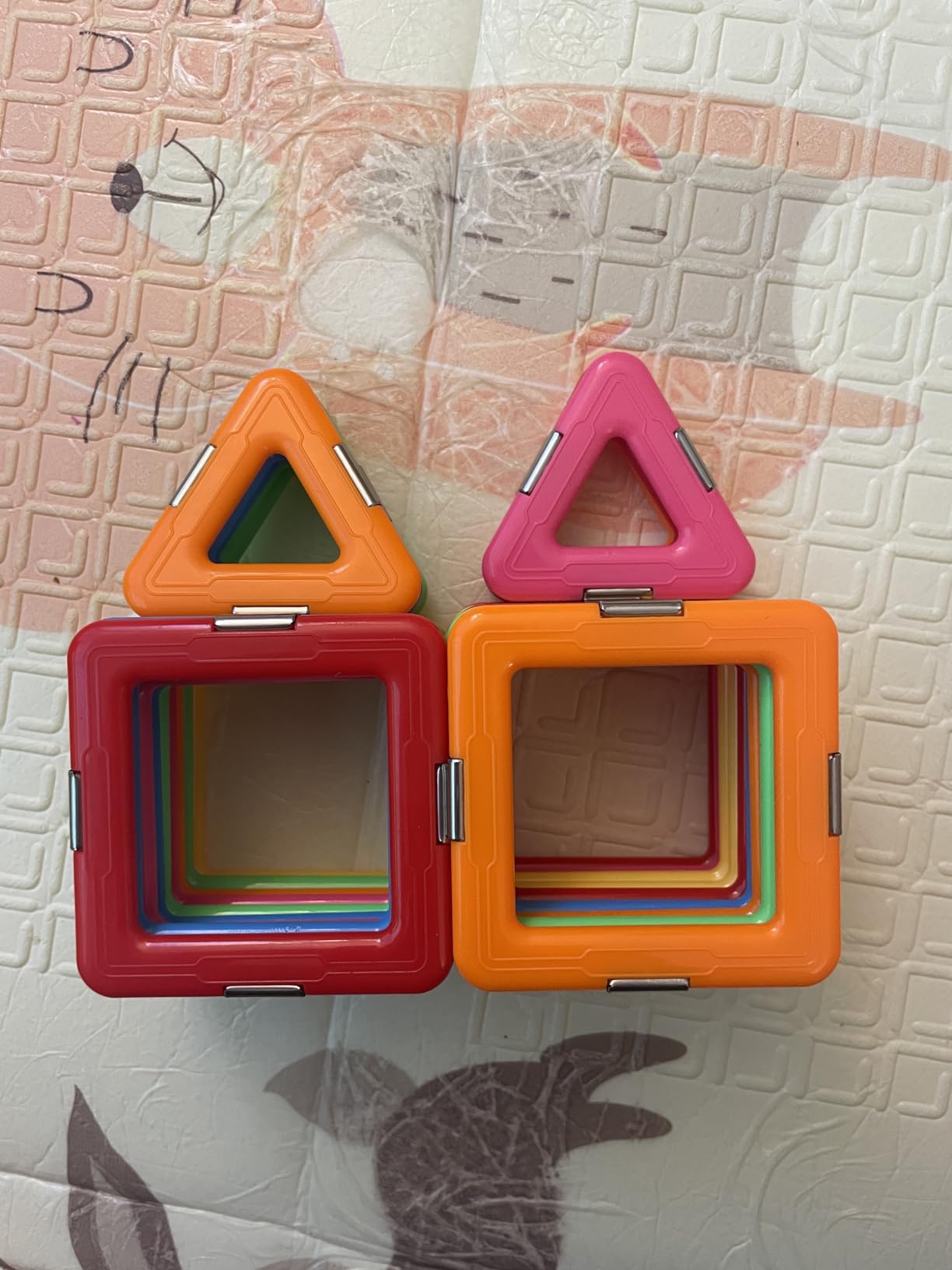 Upgraded Magnetic Blocks Tough Tiles STEM Toys for 3+ Year Old Boys & Girls customer photo 1