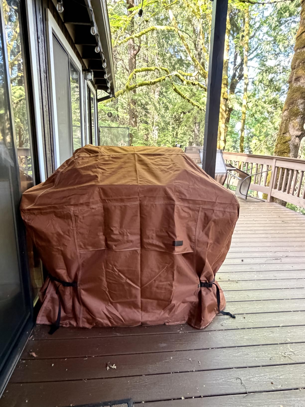 NettyPro Grill Cover for Outdoor Grill 56 Inch Waterproof Heavy Duty, Brown | 2-3 Burner Gas BBQ Cover for Outside, UV Protection, Windproof Strap, Air Vent, Fits Weber, Char-Broil, Brinkmann Barbecue customer photo 2