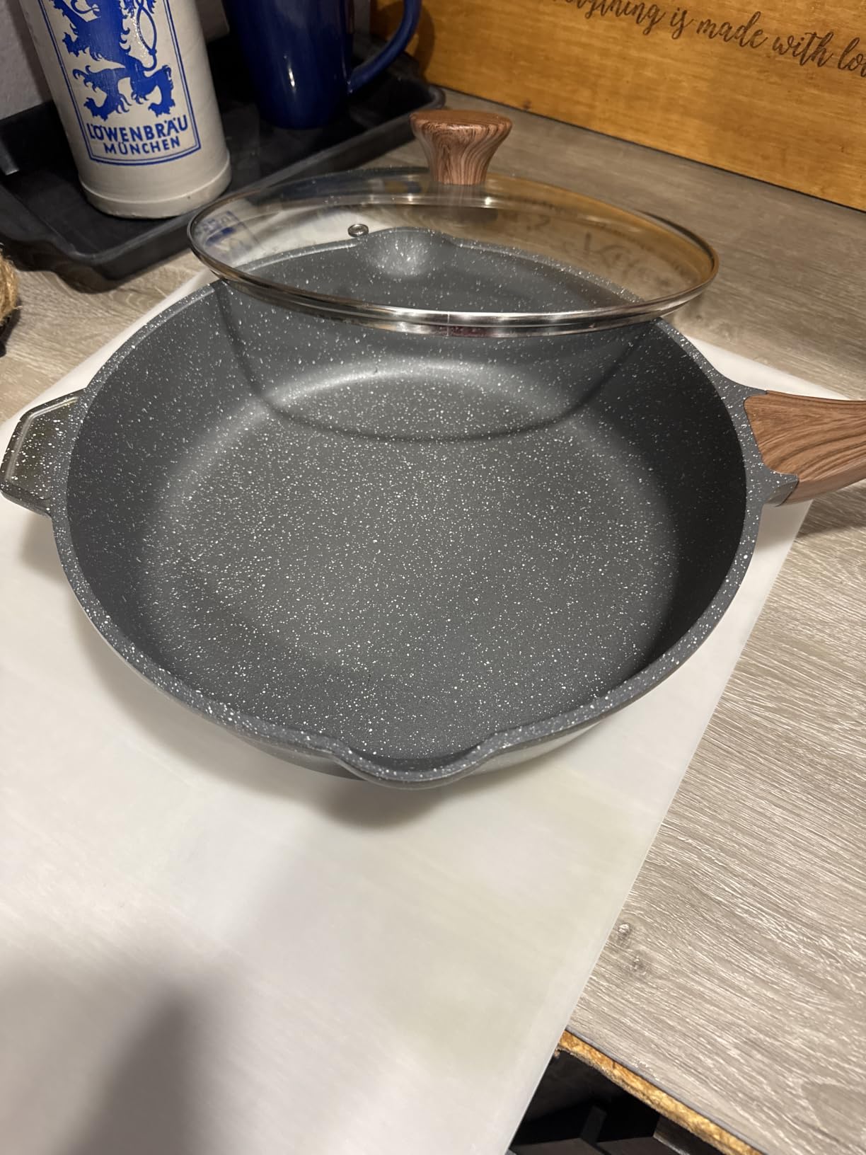 SENSARTE Nonstick Skillet, Deep Frying Pan 10/11/12-inch, Saute Pan with Lid, Stay-cool Handle, Healthy Stone Cookware Cooking Pan, Induction Compatible (10-Inch/3.5QT) customer photo 2